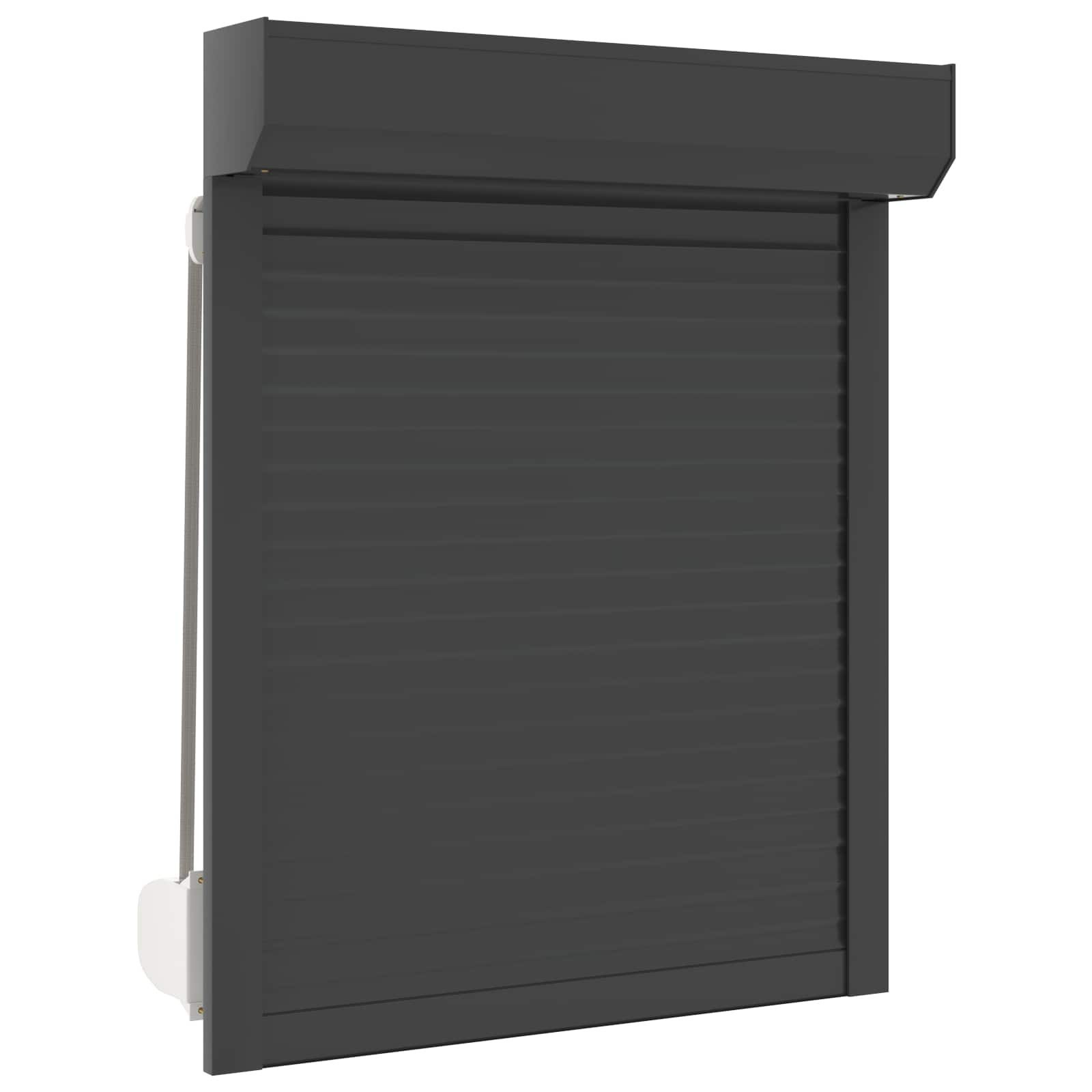 vidaXL Fensterladen Rollladen Anthrazit 80 x 100 cm Aluminium und Polyurethan, BxH: 14x100 cm, (1-St)