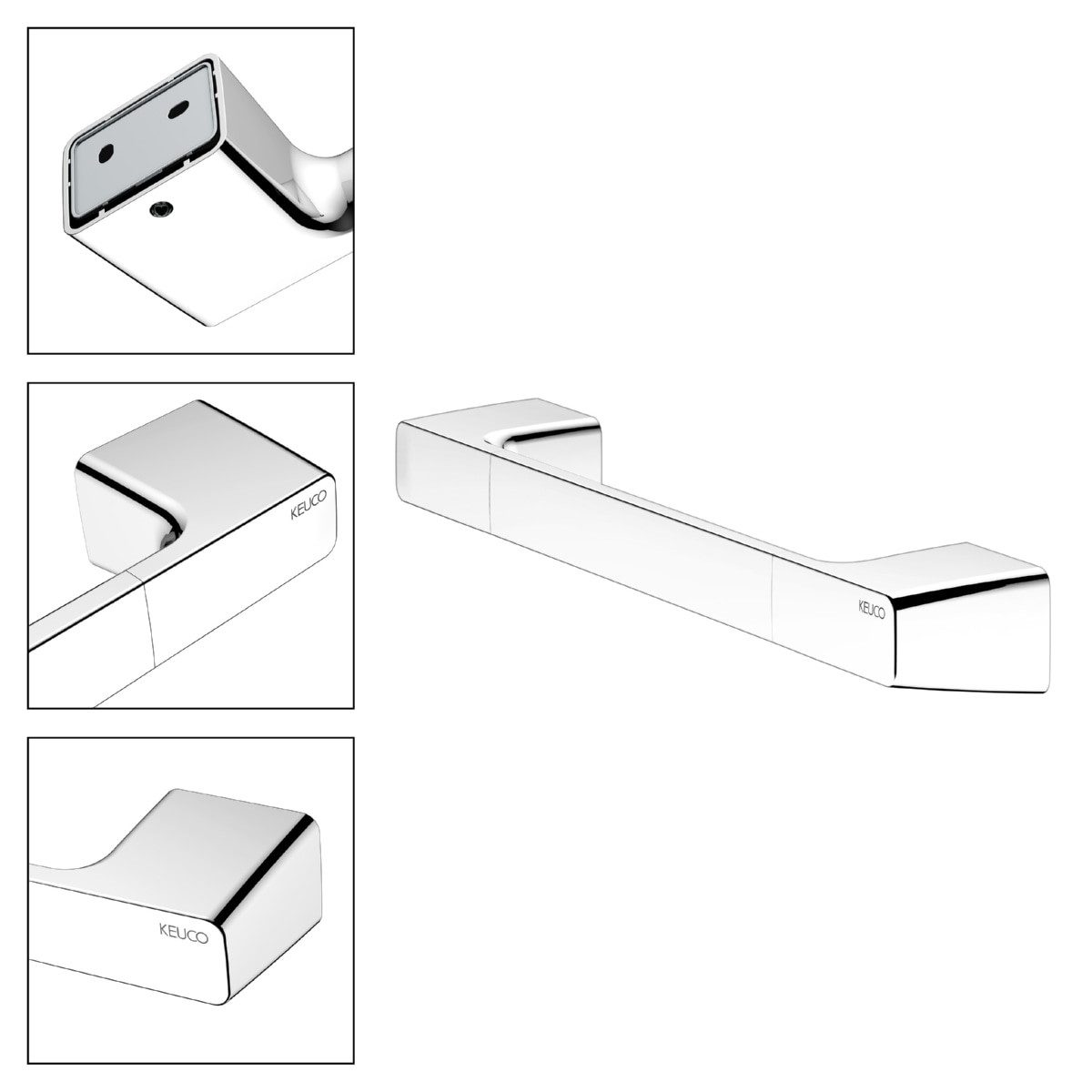 Keuco Haltegriff ROSE, 35 cm, Metall verchromt, bis 115 kg, Made in Germany, Wandmontage