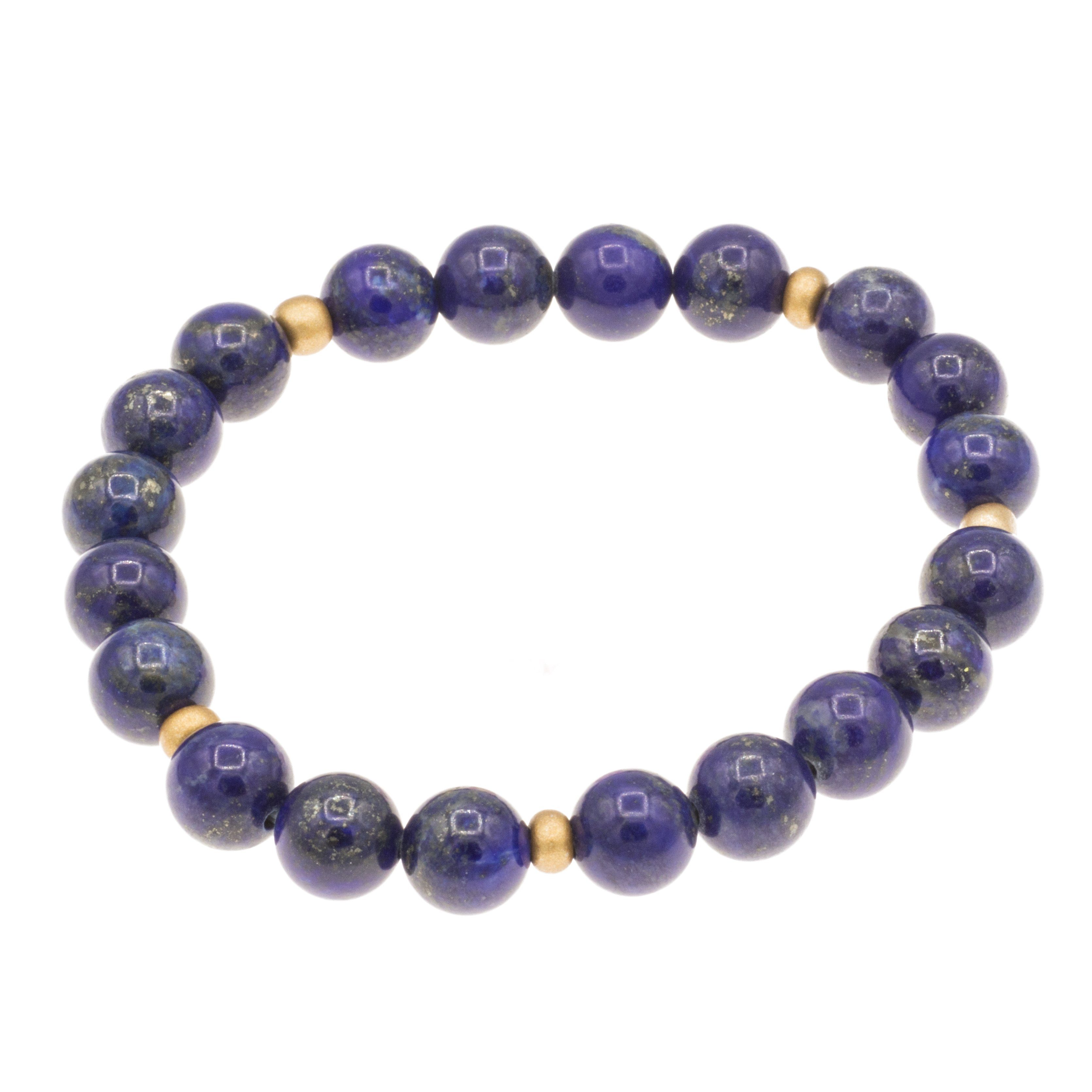 Bella Carina Perlenarmband Armband Lapislazuli Perlen mit goldfarbenen Glas günstig online kaufen