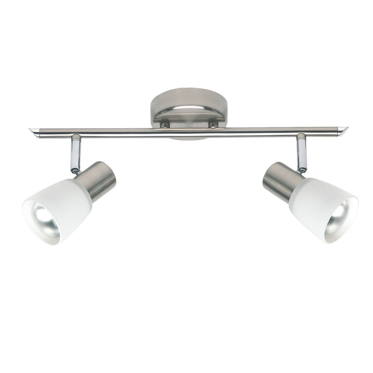 Brilliant Deckenleuchten Luca, Lampe Luca Spotrohr 2flg eisen/chrom/weiß 2x R50, E14, 40W, geeignet