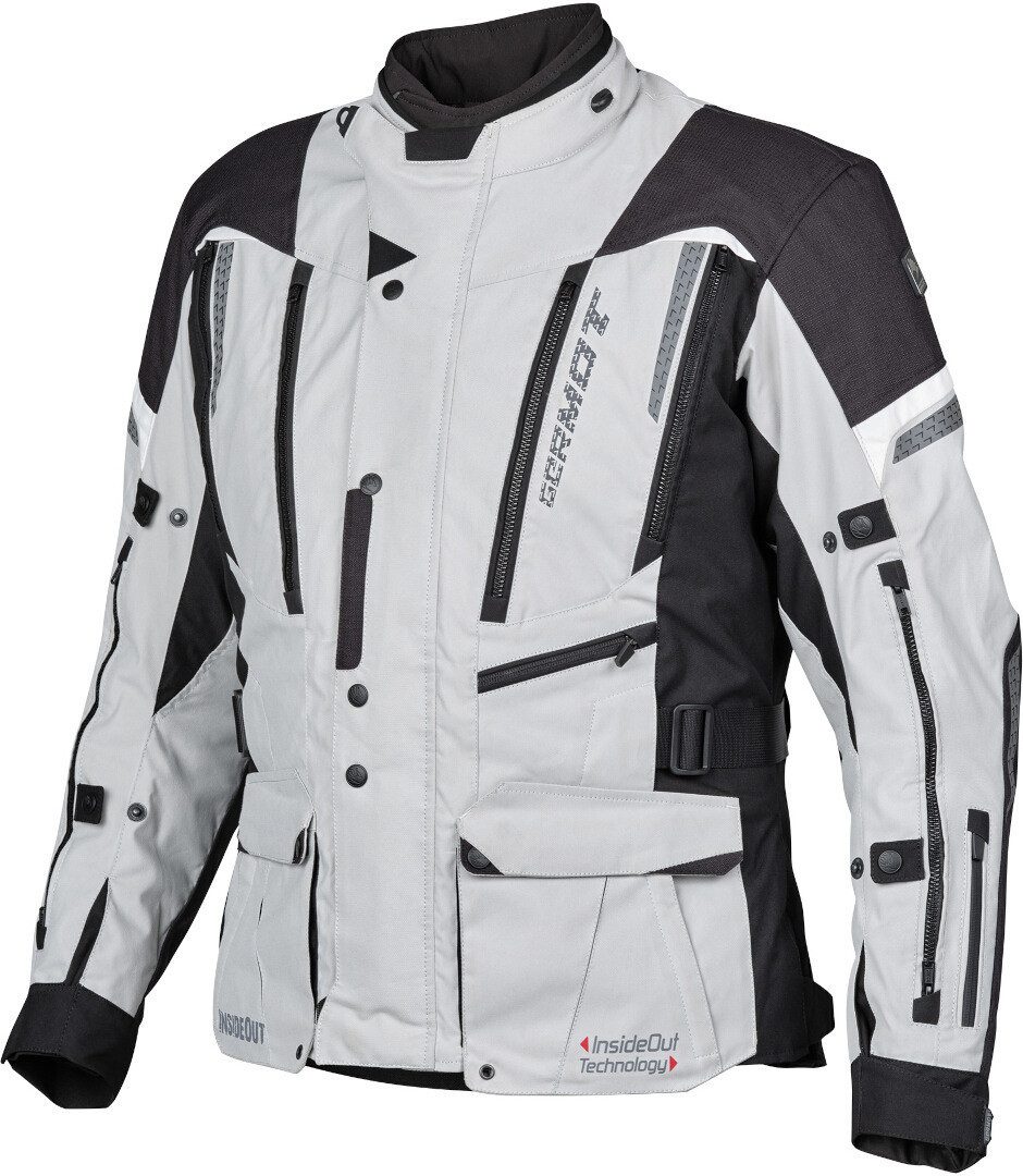 Germot Motorradjacke InsideOut Motorrad Textiljacke (wasserdicht) Rückenprotektor enthalten
