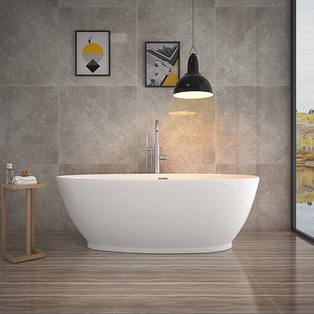 HOME DELUXE Badewanne Freistehende Badewanne DELIA, (1-tlg), 180 x 90 x 58 cm - Füllmenge: 270 Liter I Freistehende Badewanne Spa