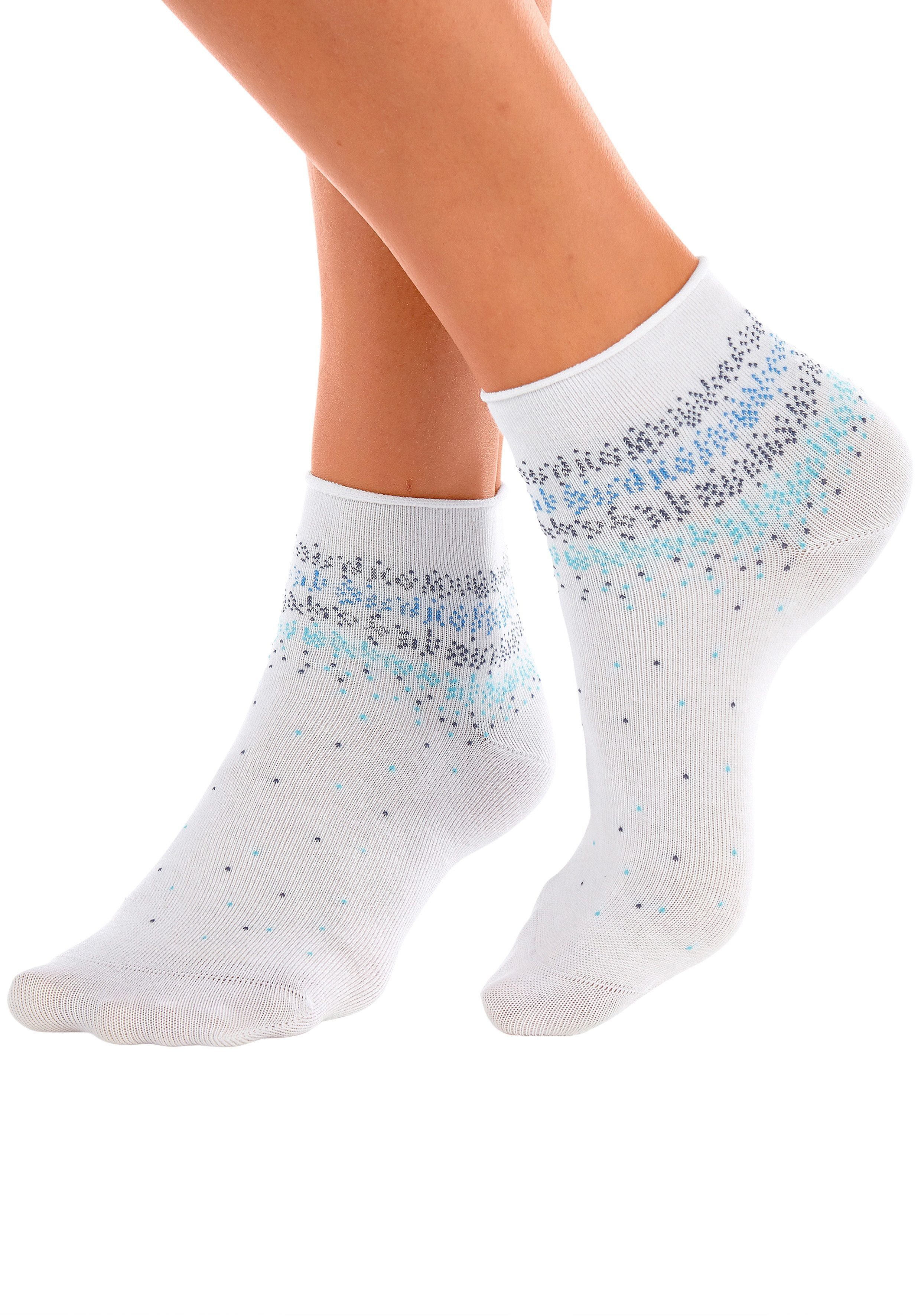 H.I.S Kurzsocken (Packung, 7-Paar) mit Pünktchen Muster
