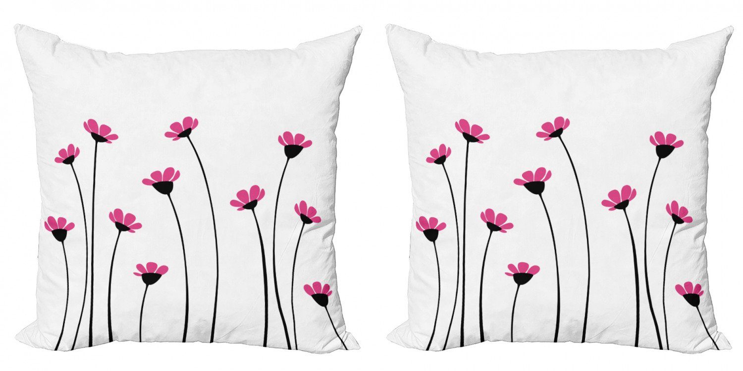 Kissenbezüge Modern Accent Doppelseitiger Digitaldruck, Gänseblümchen-Blüten Stück), Garten Rosa Abakuhaus (2