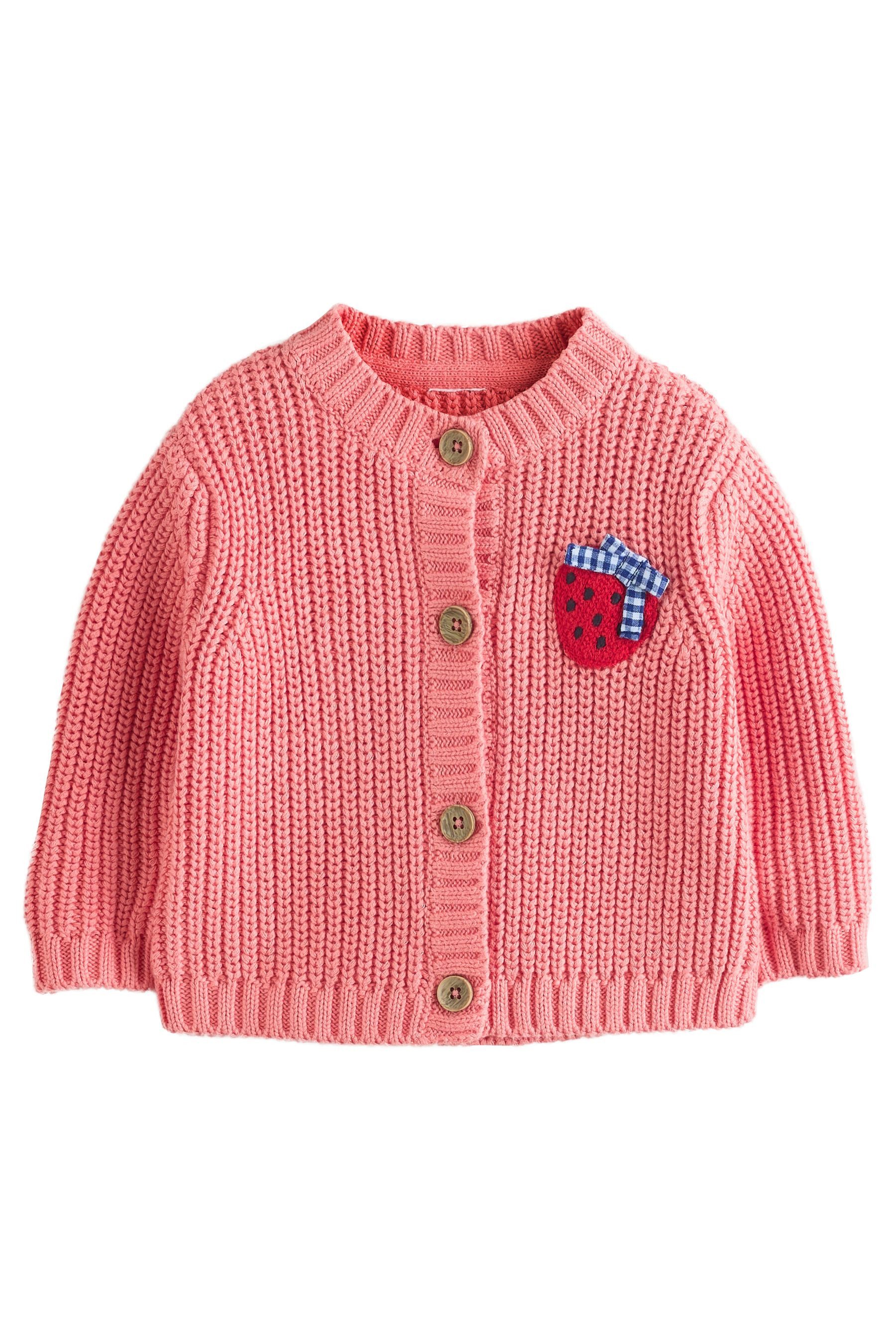 Strickjacke Babystrickjacke mit Rückenstickerei