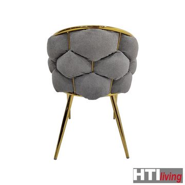 HTI-Living Esszimmerstuhl Stuhl Alsen Gold (Stück, 1 St), Design Polsterstuhl goldenes Metallgestell