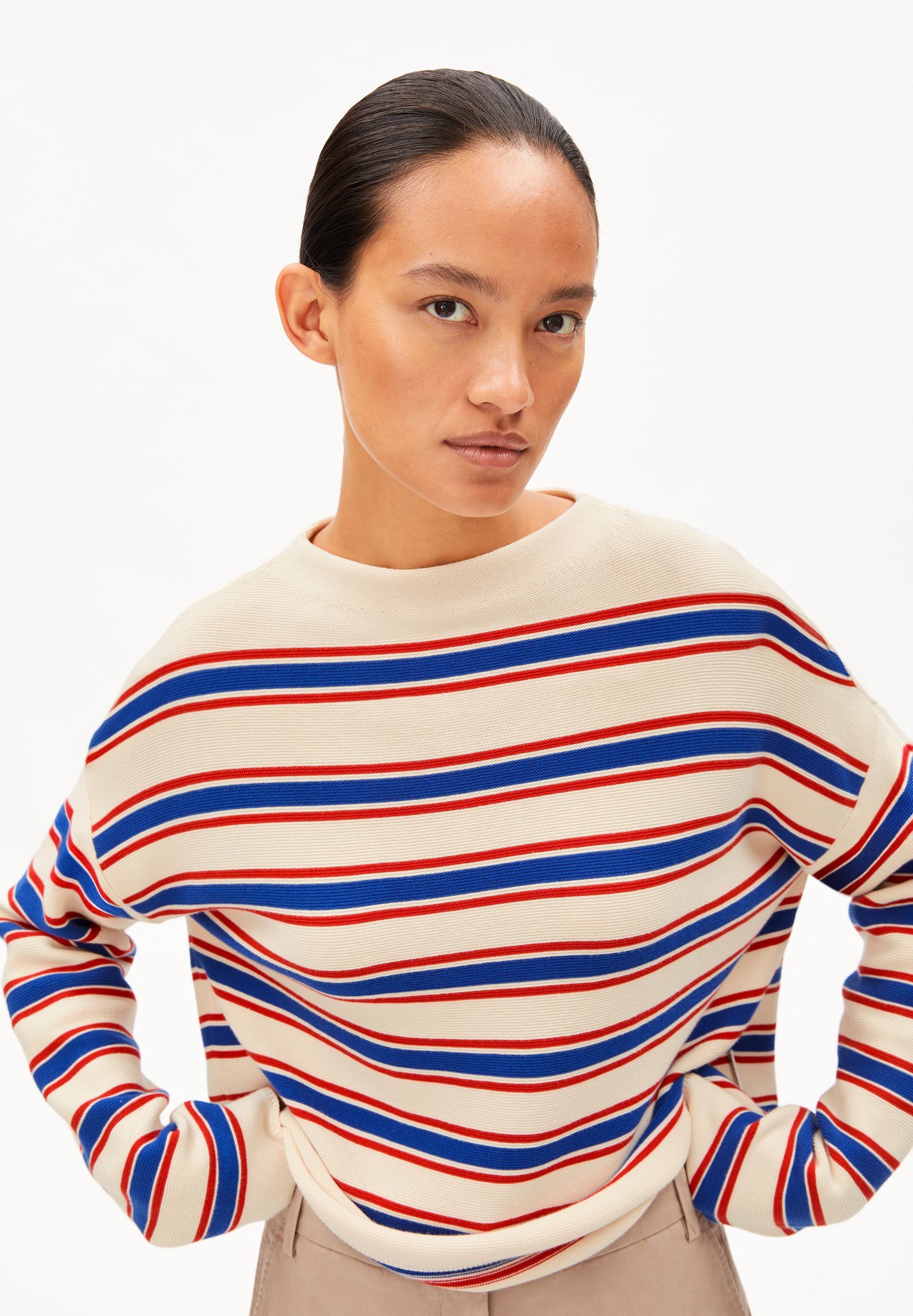 Armedangels Strickpullover MERINAA STRIPES Strickpullover aus Bio-Baumwolle Loose Fit