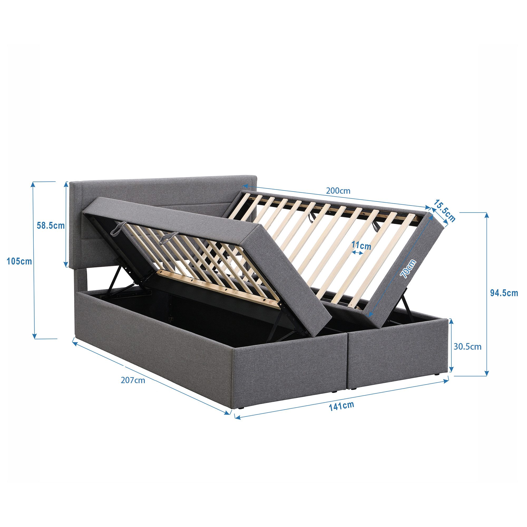 TavilaEcon Boxspringbett Doppelbett mit Lattenrost aus Metallrahmen und gro günstig online kaufen