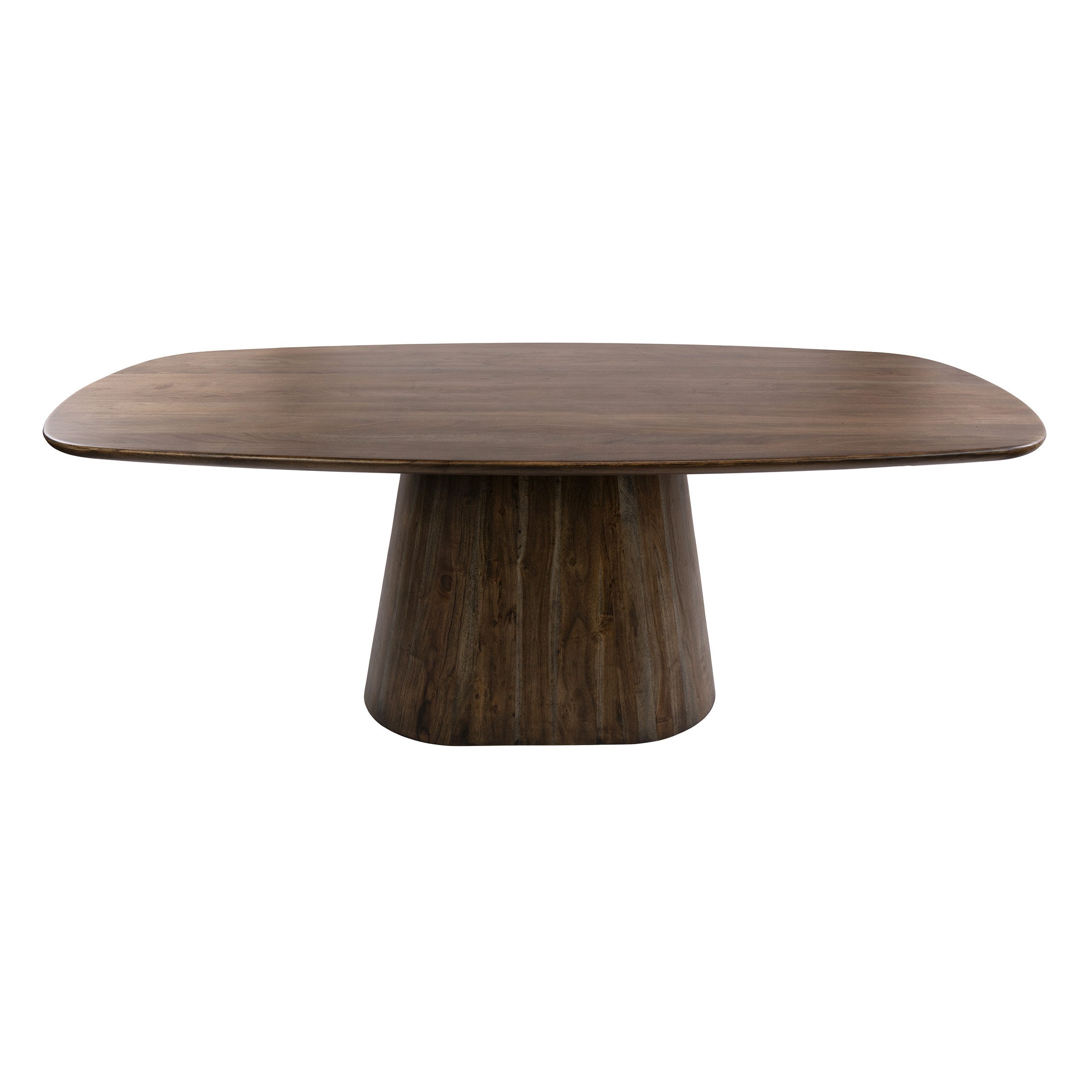 LEVEN Lifestyle Esstisch MILANO ovaler Esszimmertisch aus massivem Akazienholz Braun (1 Tisch), 2 Größen zur Auswahl: 180 x 90 cm oder 215 x 105 cm