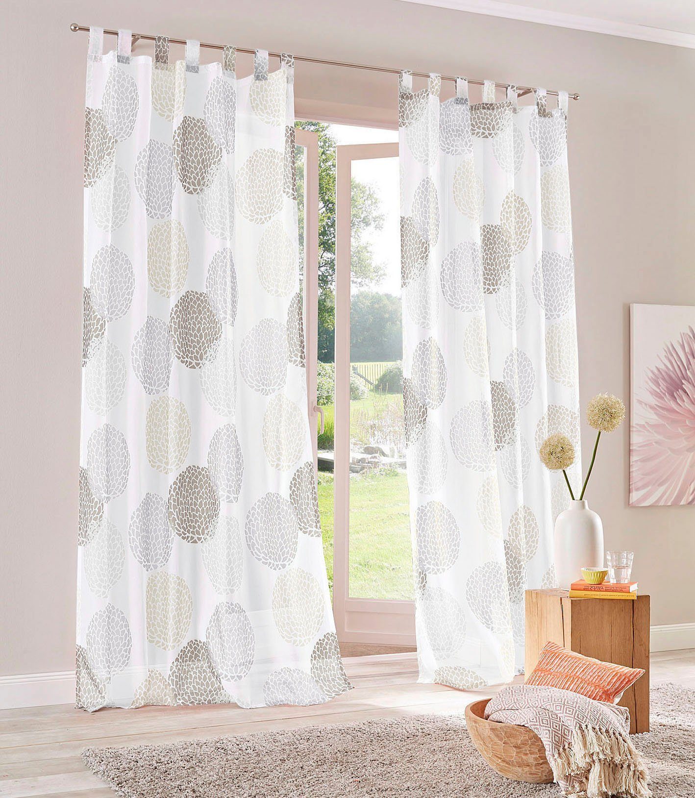 OTTO home Gardine Belem, 2 St, Schlaufen, Gr. 140 cm x 245 cm