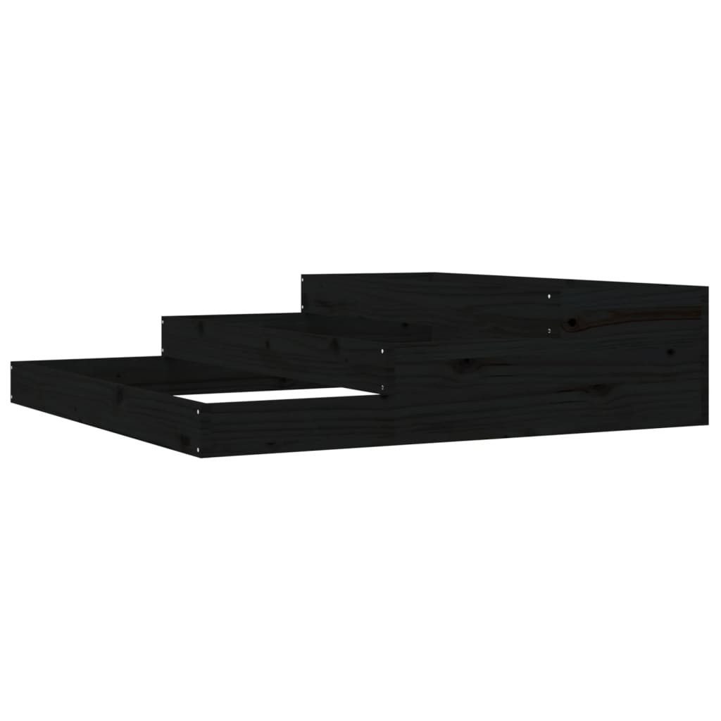 vidaXL Blumentopf Pflanzkübel Schwarz 107x107x27 cm Massivholz Kiefer (1 St)