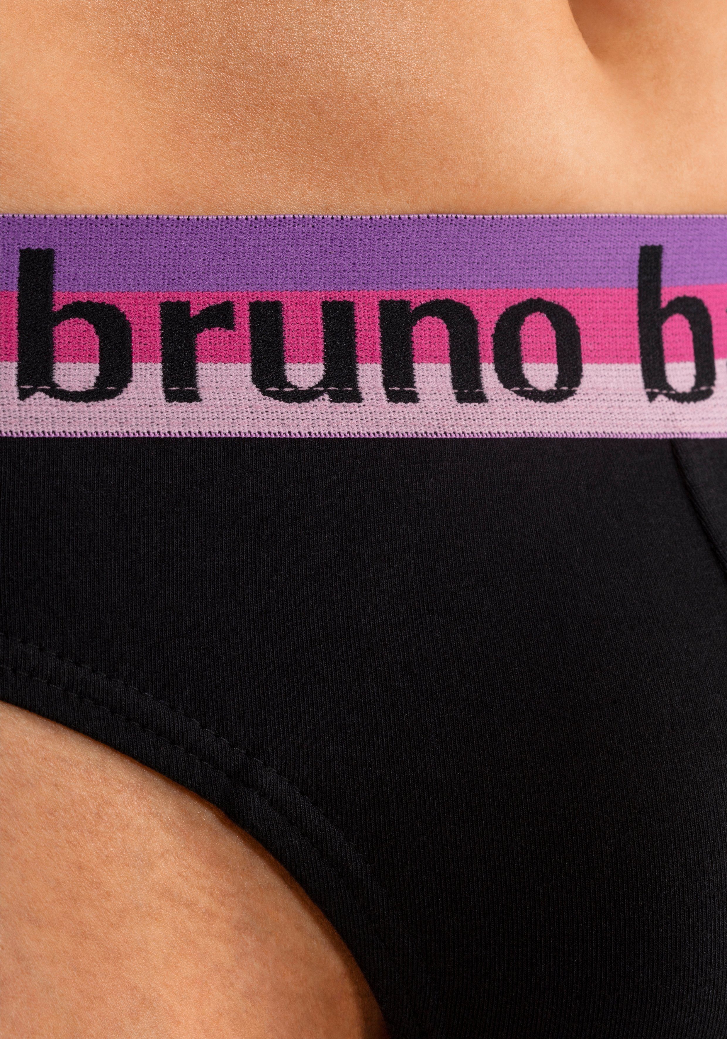 Bruno Banani String (Packung, 5-St) mit Streifen Logo Webbund