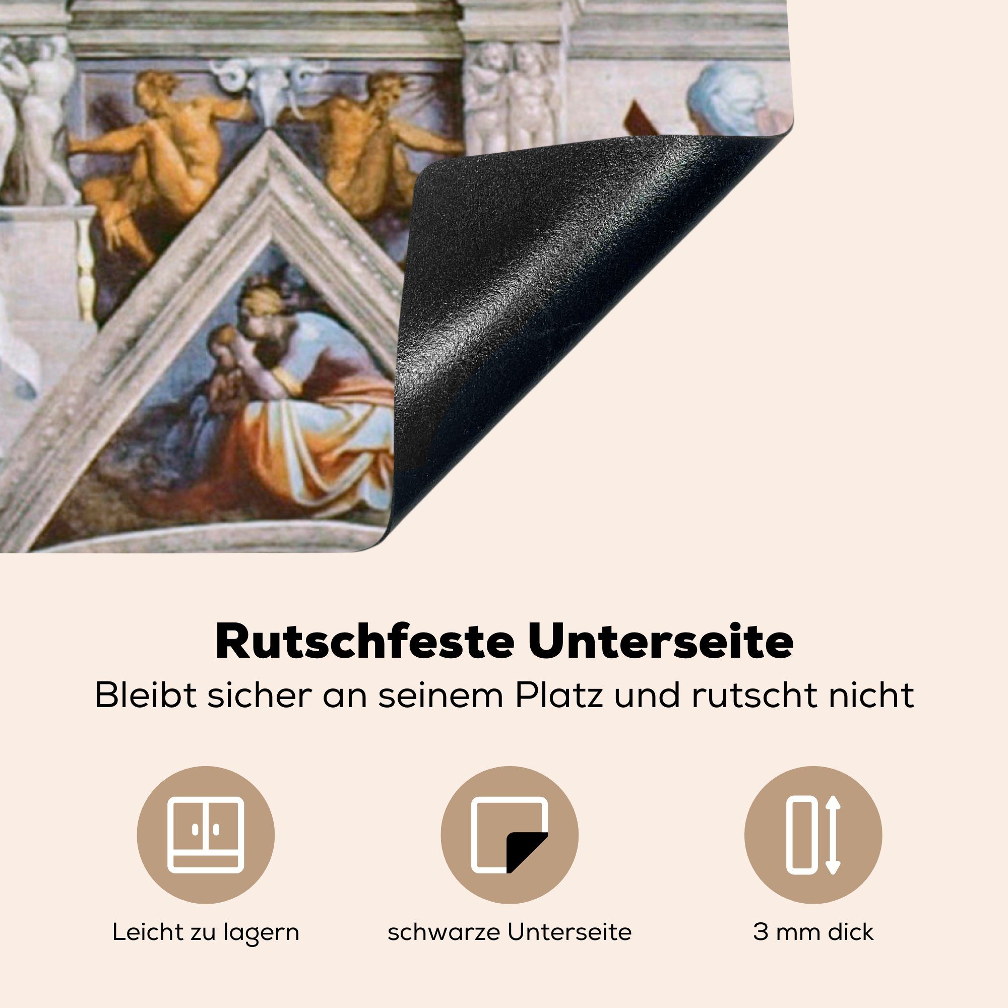 cm, Kapelle Sixtinischen - Michelangelo, MuchoWow Vinyl, tlg), Herdblende-/Abdeckplatte Ceranfeldabdeckung, Arbeitsplatte der Decke (1 küche 78x78 für