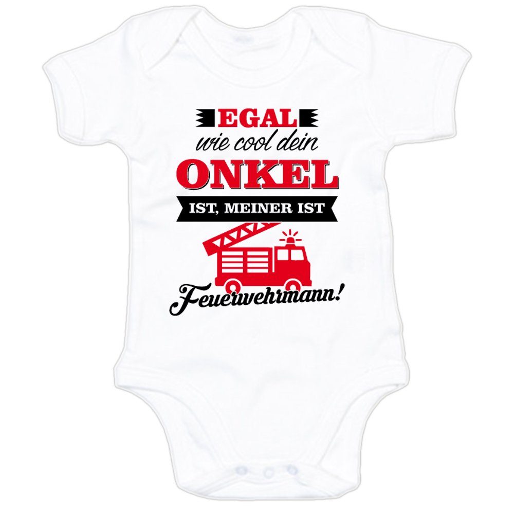 Kurzarmbody Egal wie cool dein Onkel ist, meiner ist Feuerwehrmann!