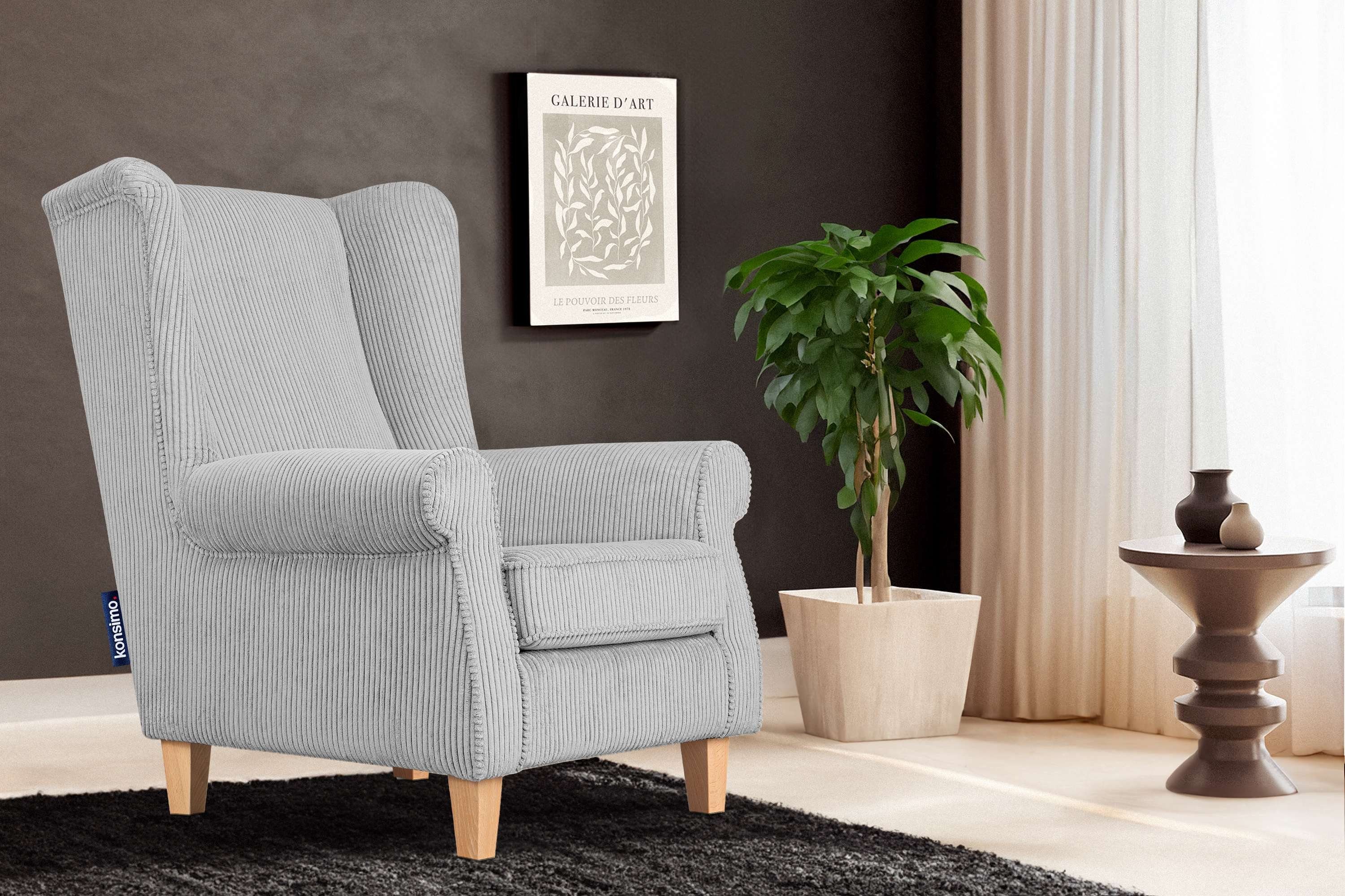 KONSIMO® Ohrensessel MILES Gepolsterter Sessel, mit günstig online kaufen