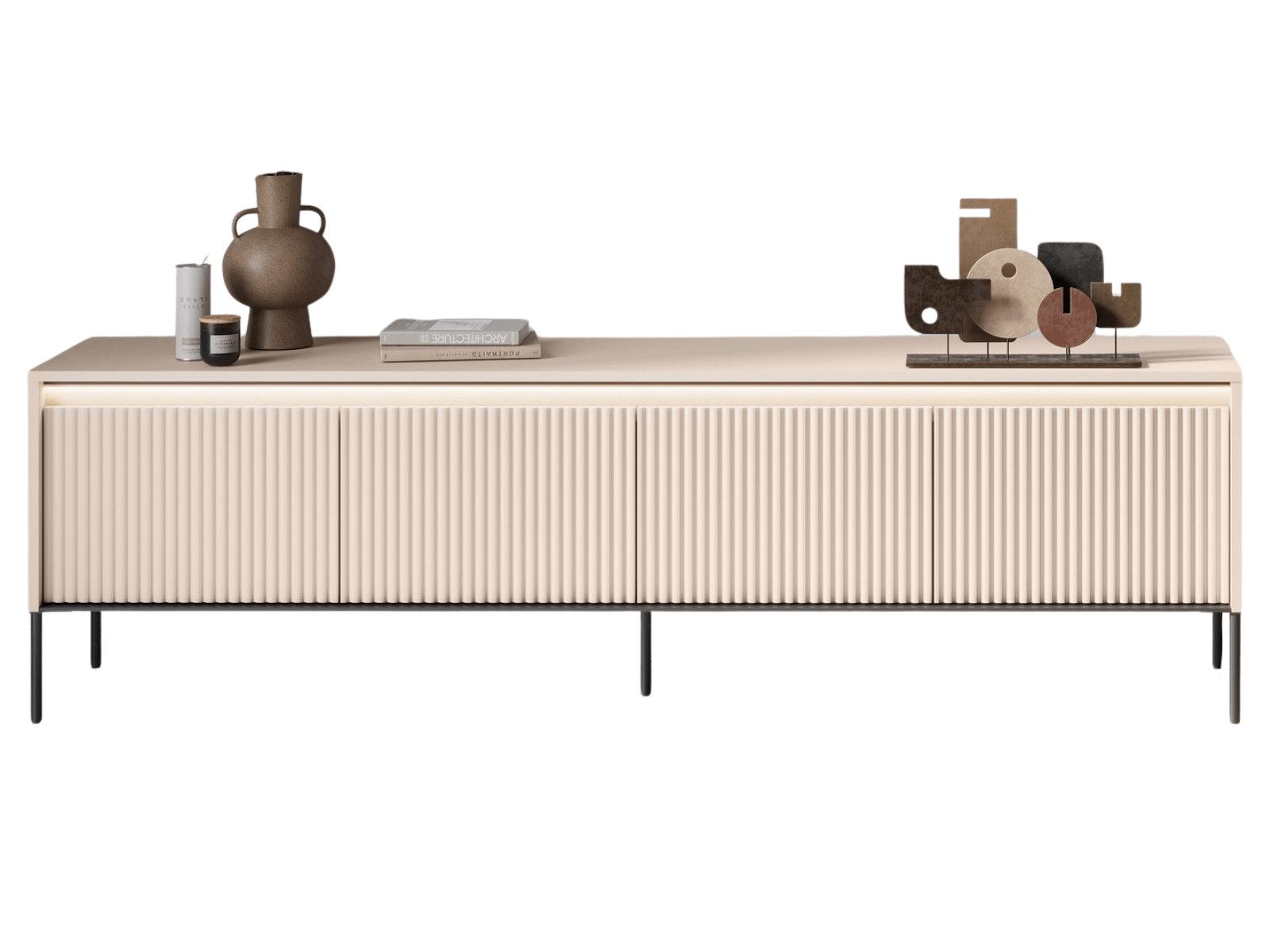 yourhouse24 TV-Schrank TREND TR-06 4 Türen mit dekorative Fräsungen und Soft-Close-Funktion