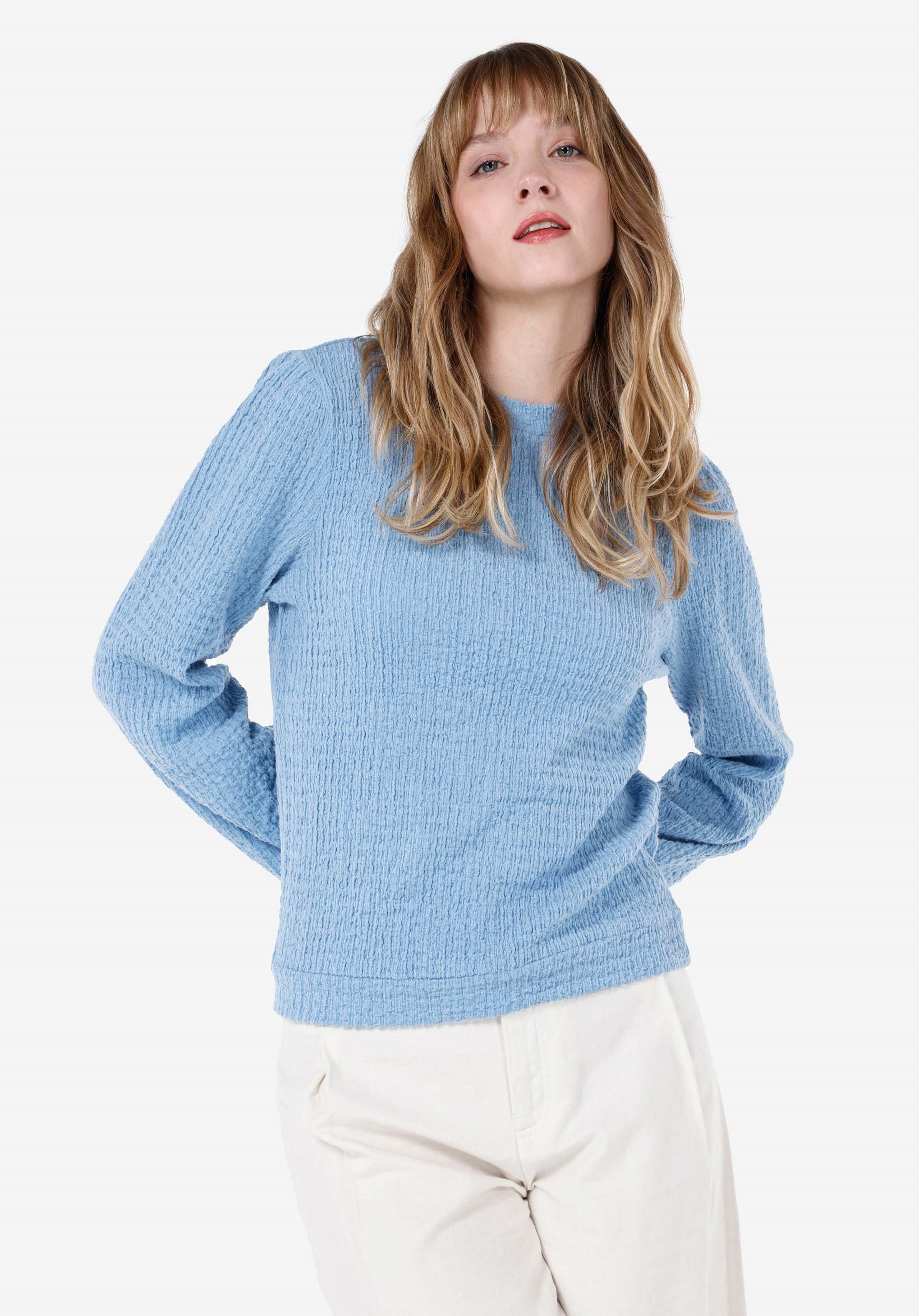 Colins T-Shirt Colins Regular Fit Rundhals Unifarbenes Langarm-T-Shirt für Damen