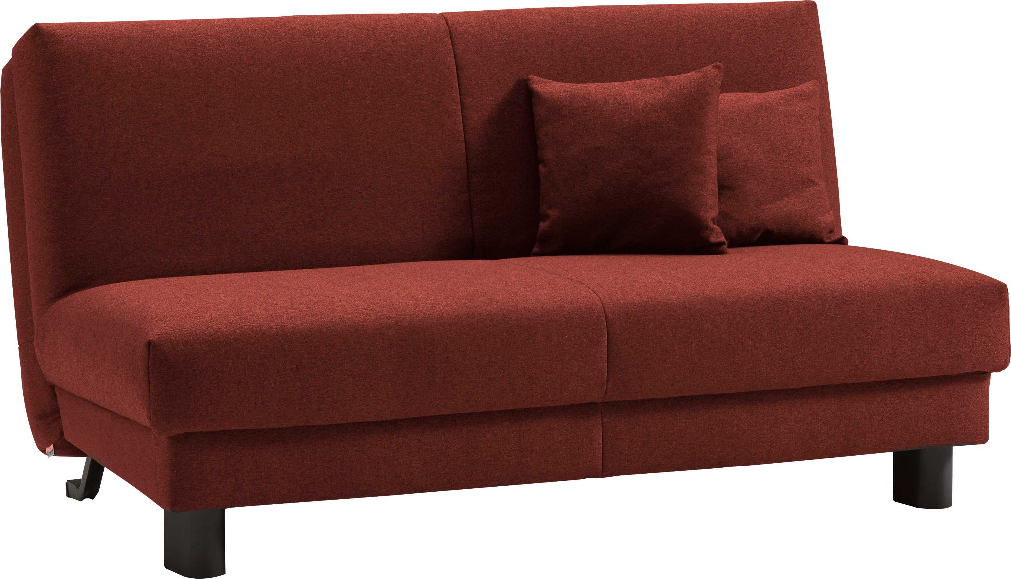 40 155 ell cm, ell Rückenlehne Schlafsofa Breite rot Enny, Füße + schwarz, Liegefläche Liegehöhe cm,