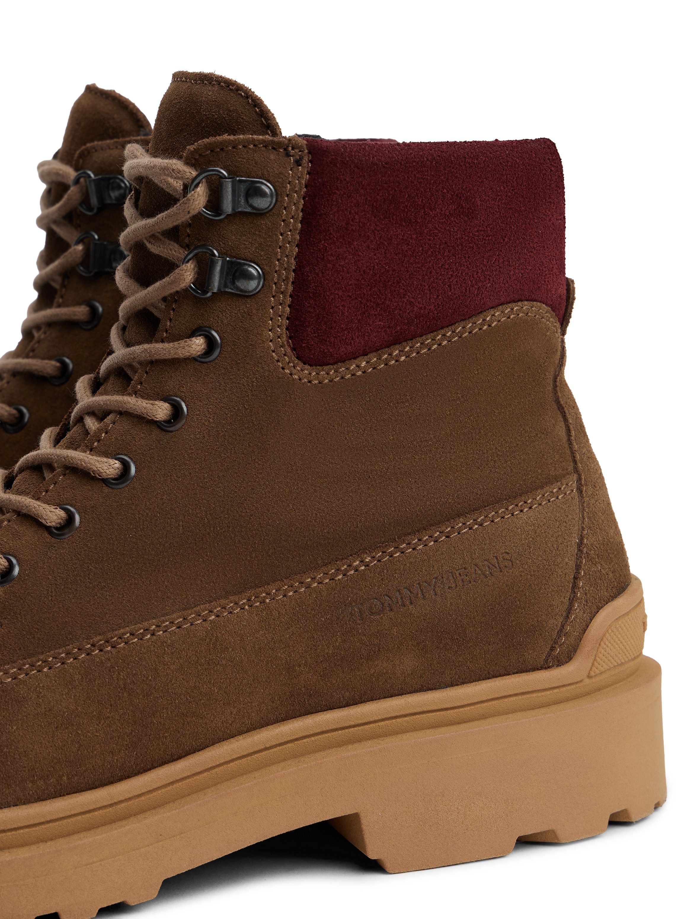 Tommy Jeans TJM LACE UP BOOT SUEDE Schnürboots, Blockabsatz, Outdoorboots, mit Ösen, im Bergsteigerlook – Bild 5 von 5
