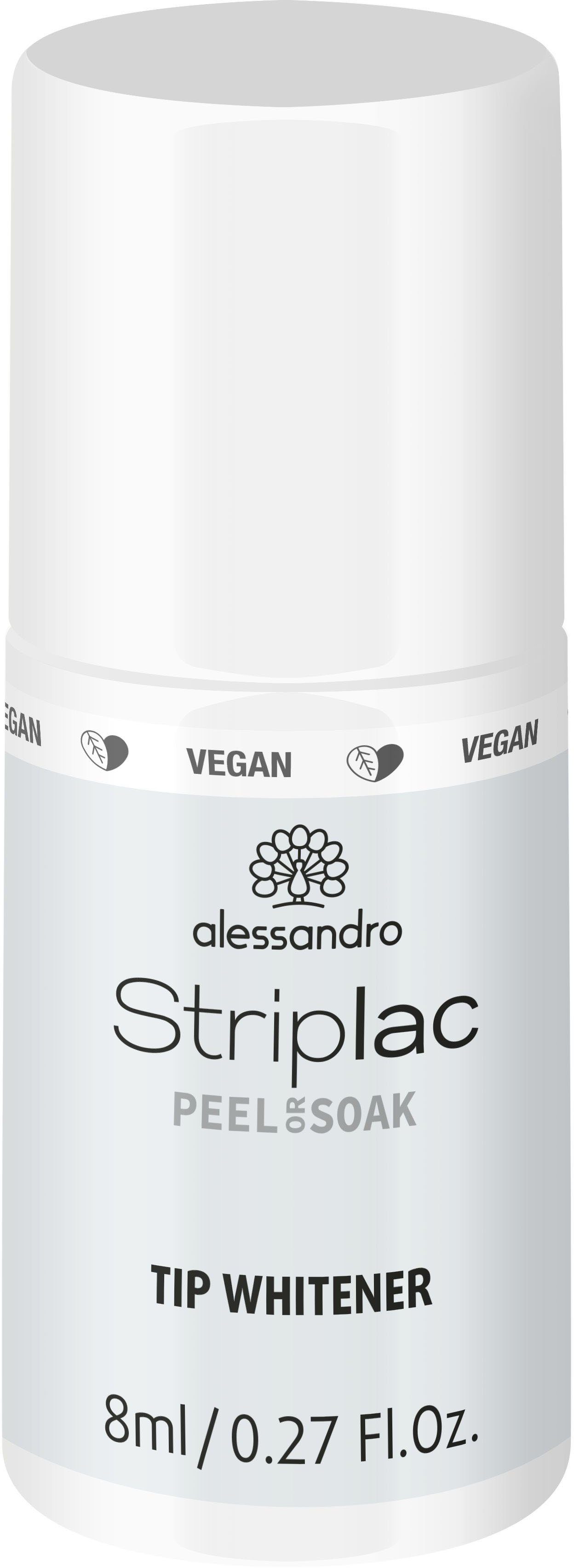 alessandro international UV-Nagellack STRIPLAC PEEL OR SOAK TIP WHITENER  -VEGAN, VEGAN und TIERVERSUCHSFREI - Hält bis zu 3 Wochen