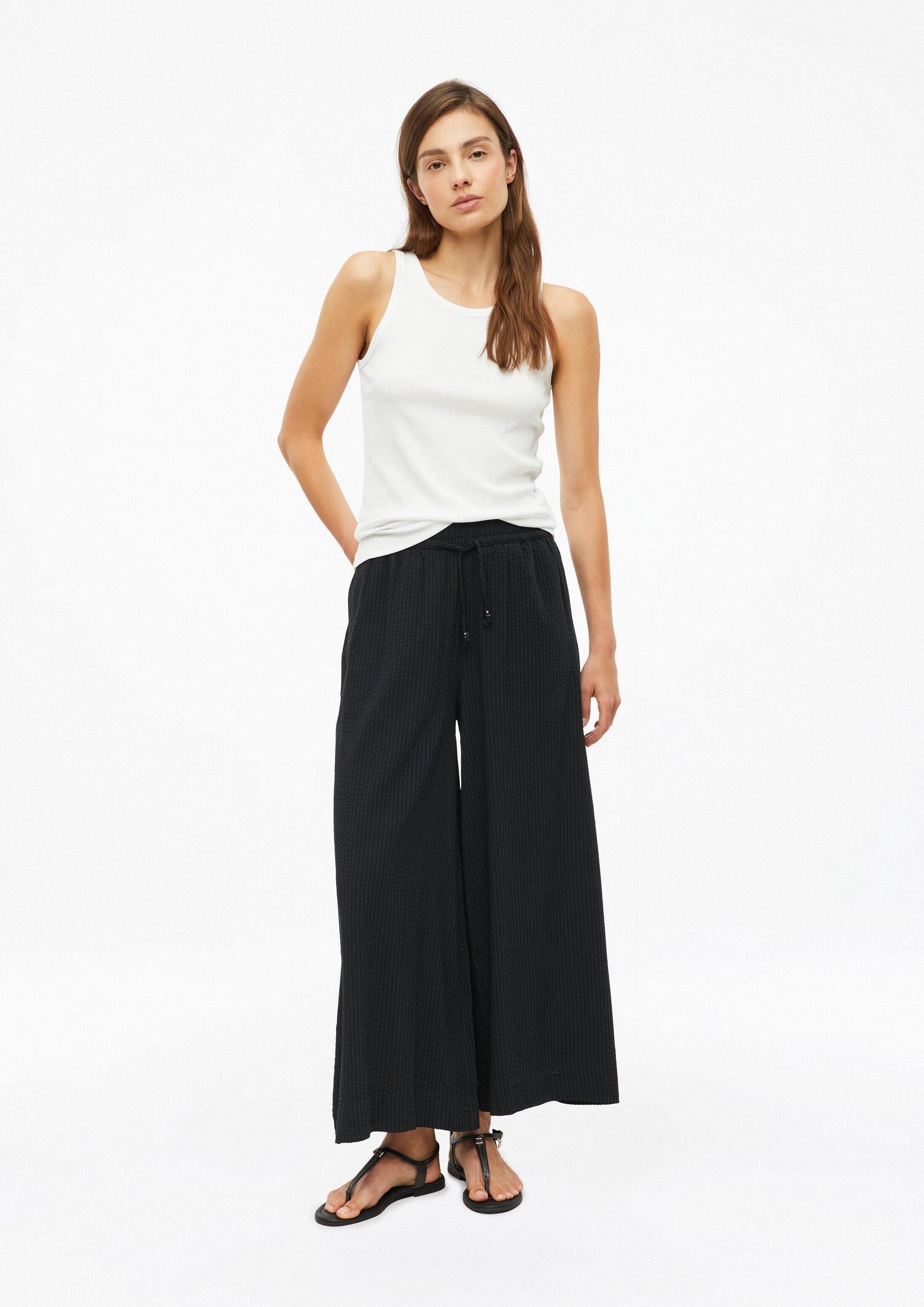 s.Oliver 7/8-Hose Hose Wide-Leg-Hose aus gecrêptem Viskosemix