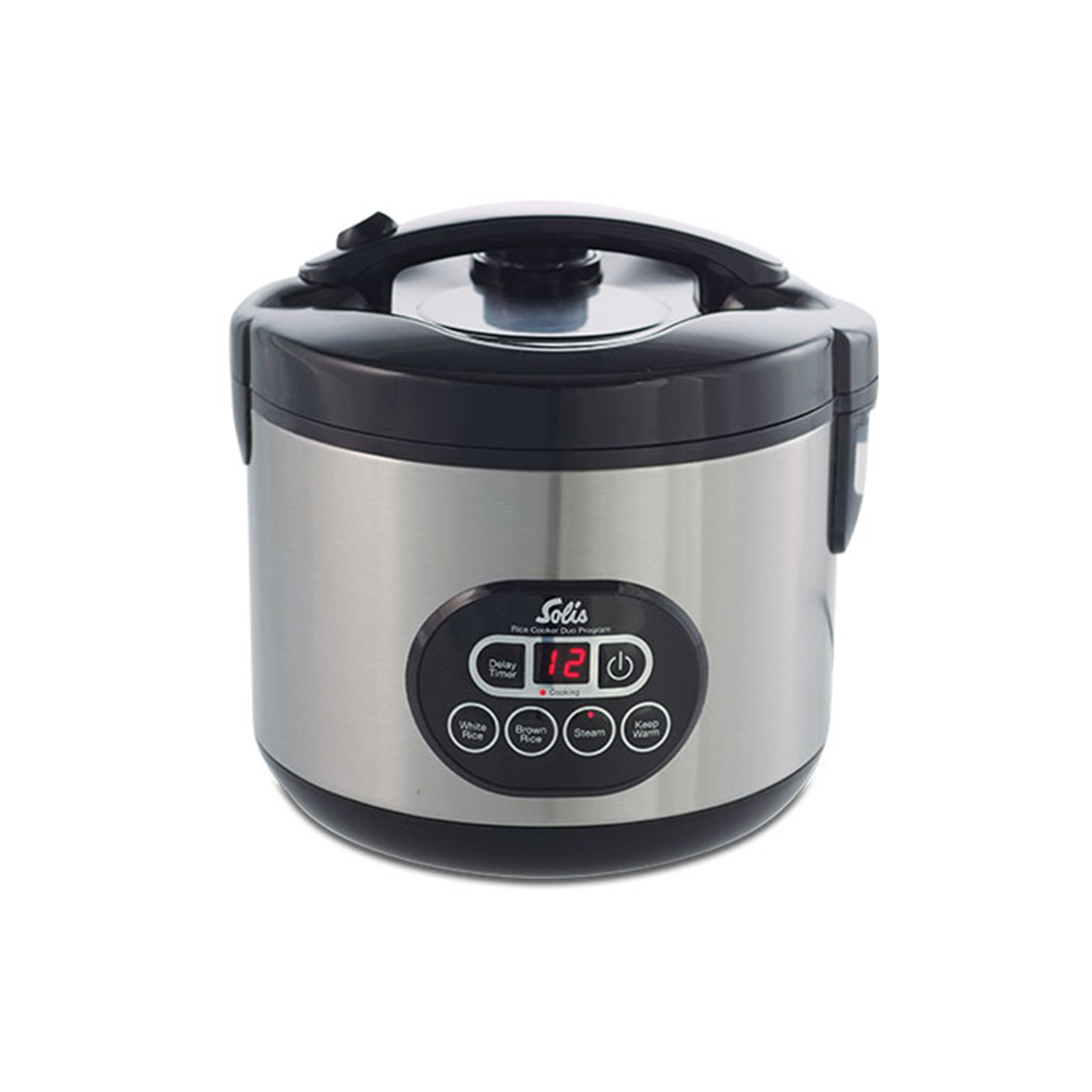 SOLIS OF SWITZERLAND Reiskocher & Dampfgarer, Duo Programm, Typ 817, 500 W, 1,2L Volumen, Display, Timer, Antihaftbeschichtung