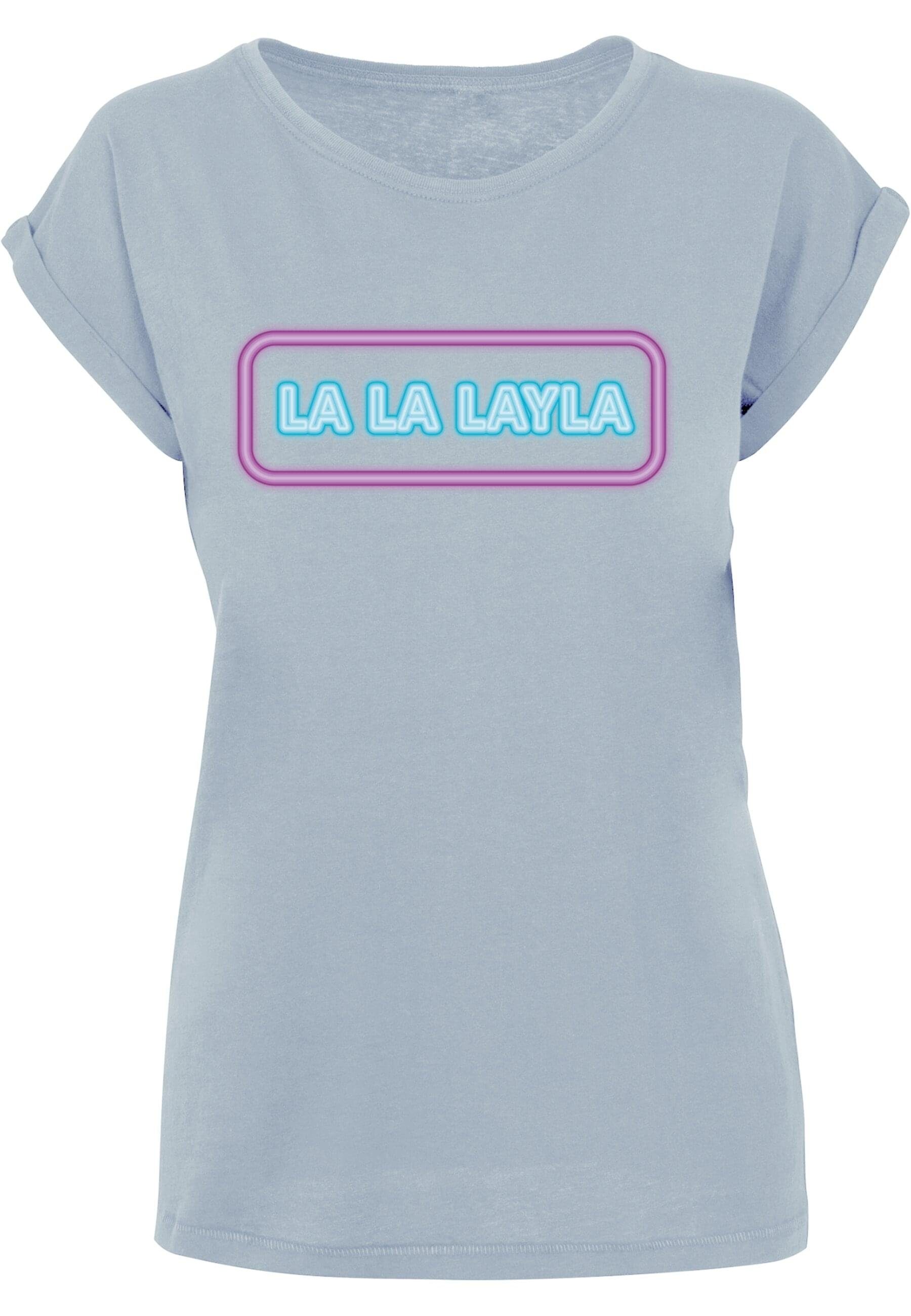 Merchcode T-Shirt Damen Ladies (1-tlg) T-Shirt oceanblue LAYLA LA LA
