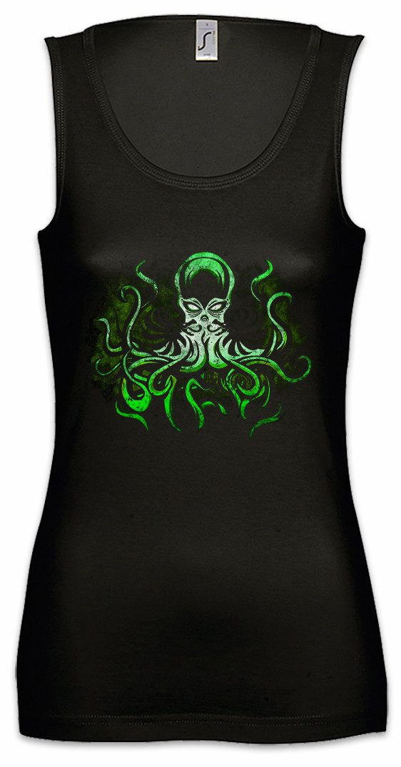 Tanktop Green Cthulhu Ärmelloses Damen T-Shirt Cthulhu Call Horror Arkham H.