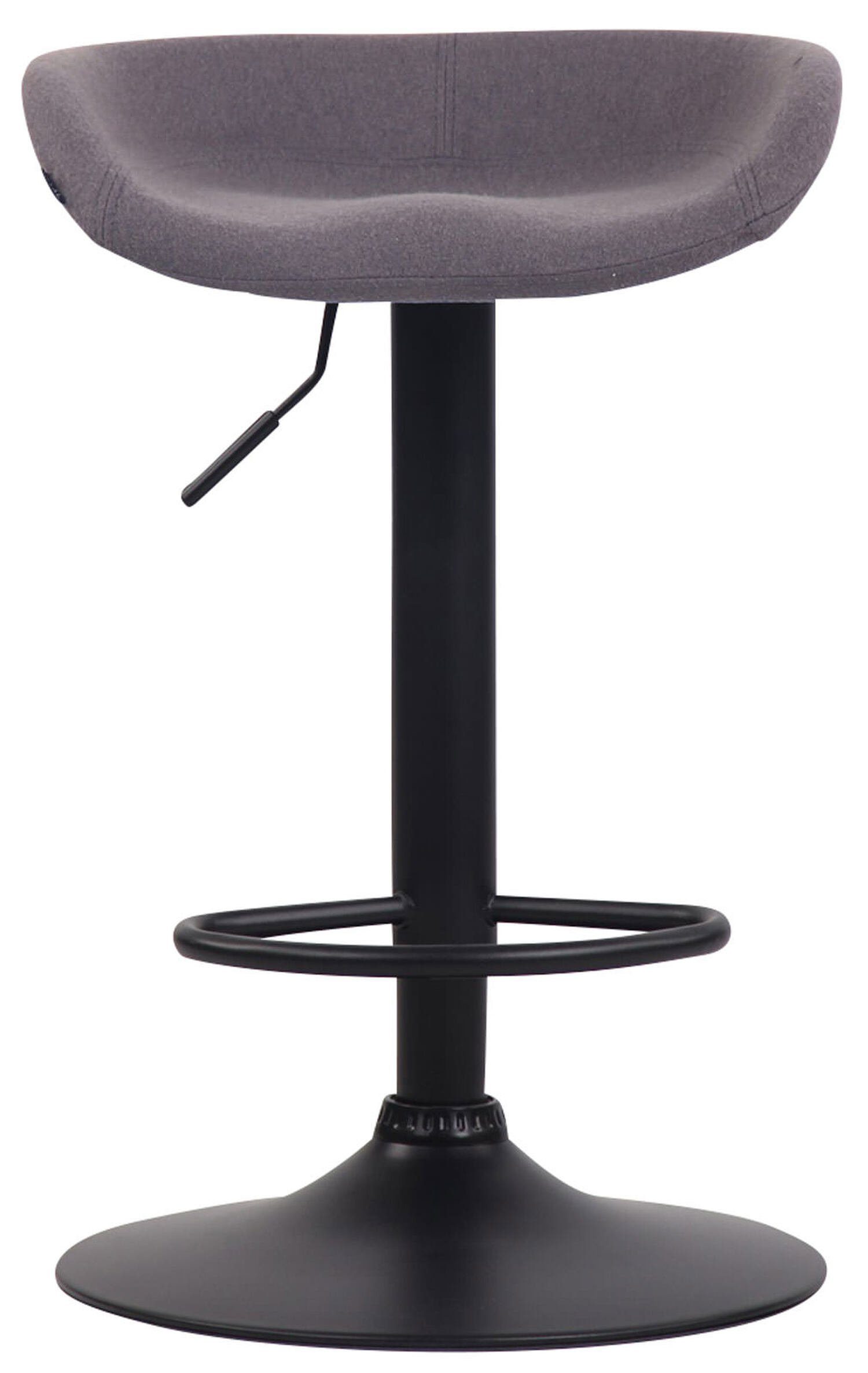 TPFLiving Barhocker Anna - höhenverstellbar), angenehmer Gestell Küche Hocker Metall für drehbar Filz Sitzfläche: mit Grau & Theke Fußstütze und 360° (Barstuhl - chrom