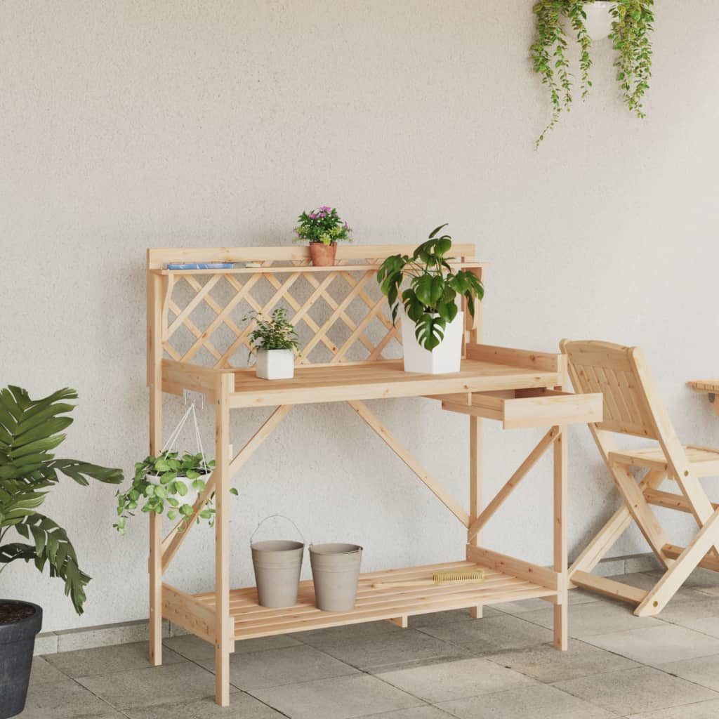 vidaXL Blumenständer Pflanztisch mit Rankgitter Massivholz günstig online kaufen