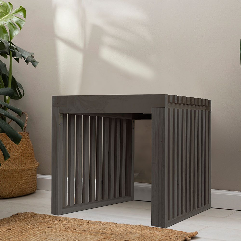 HOME DELUXE Sitzbank LORA - 50 x 40 x 42 cm, Kiefernholz, Lamellen, Flurbank, Bettbank, Garderobenbank