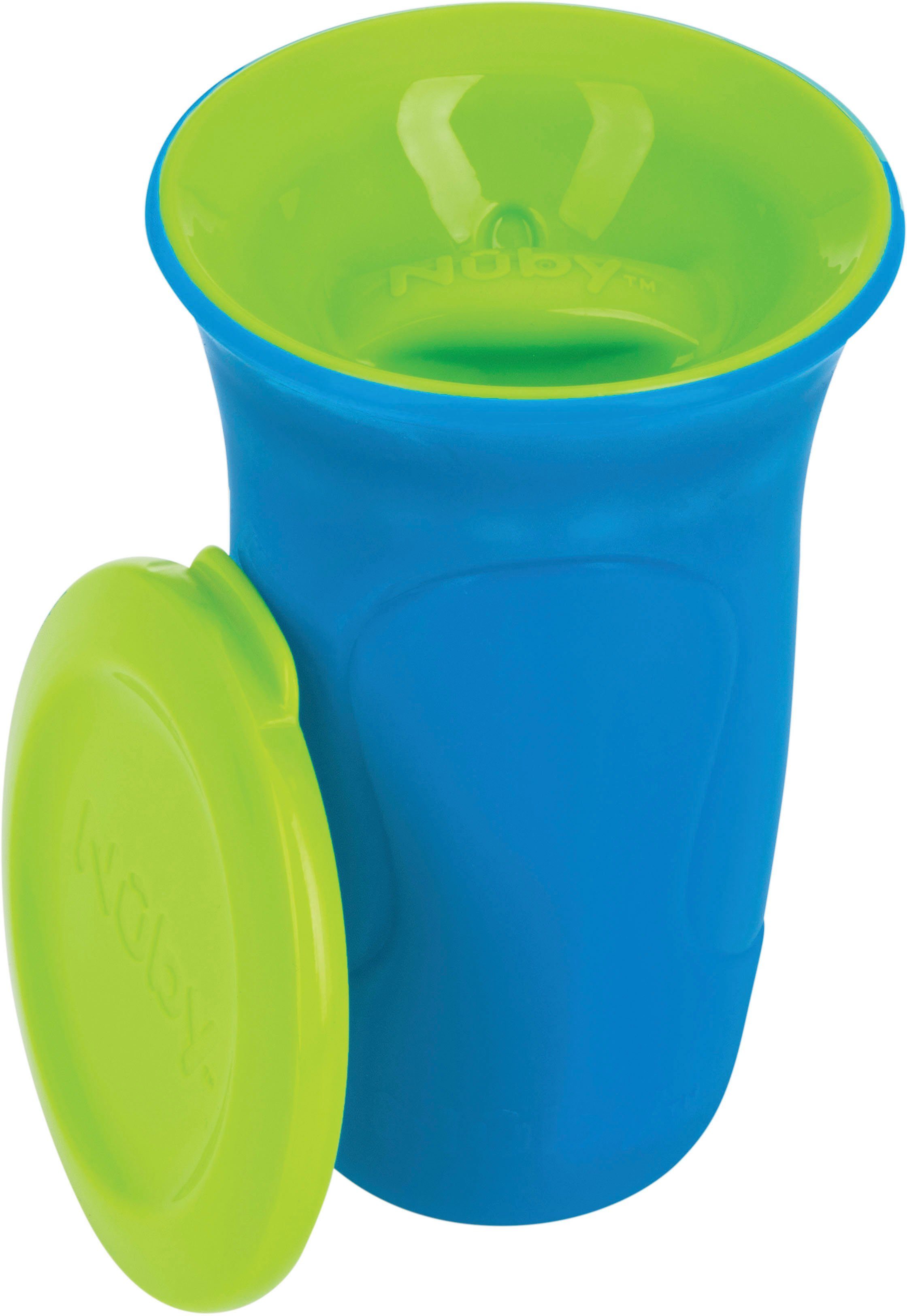 Nuby Kinderbecher Trinklernbecher blau, Polypropylen 300ml, 360°