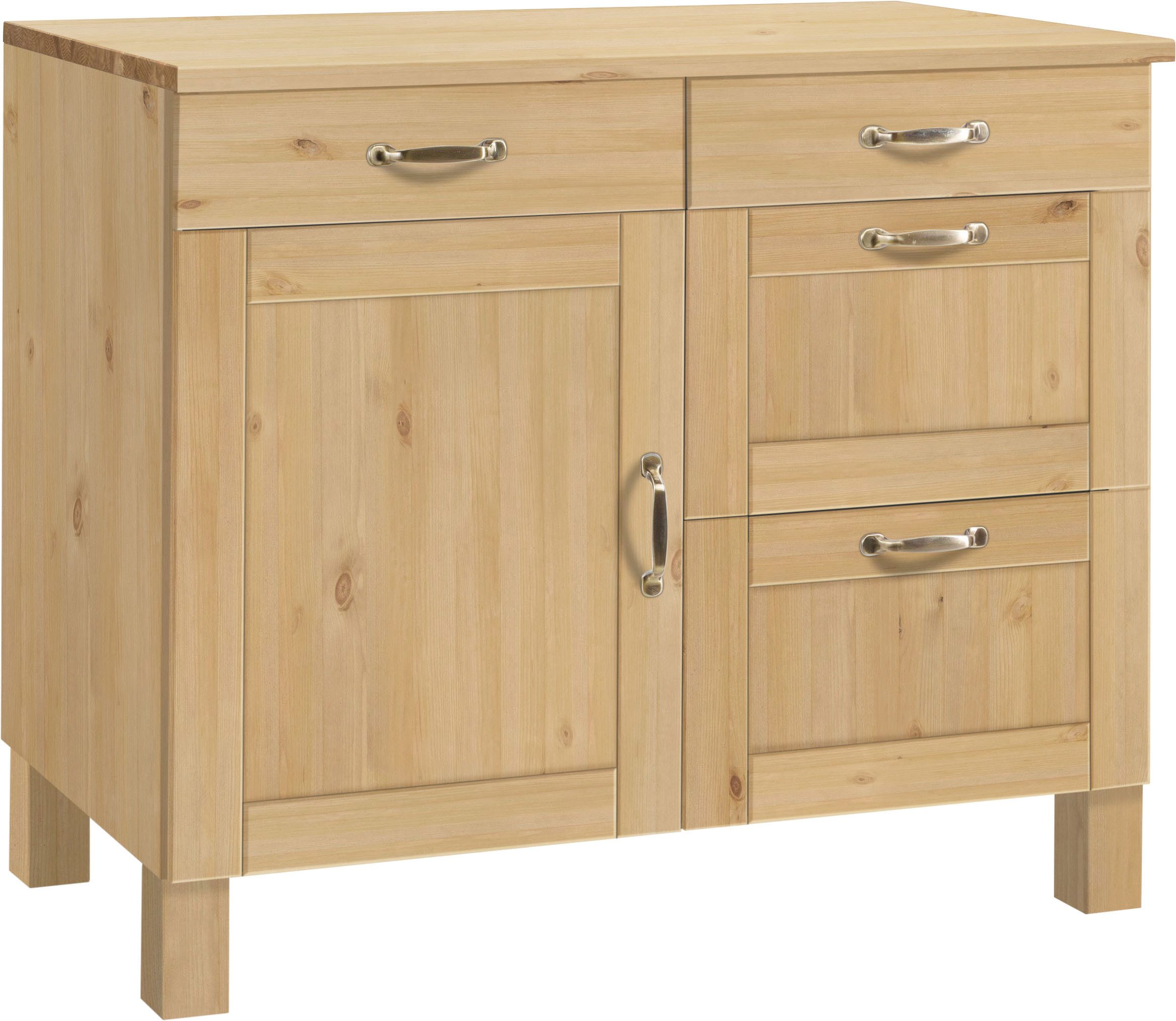 Home affaire Unterschrank Alby Breite 100 cm, 1 Tür, 4 Schubladen