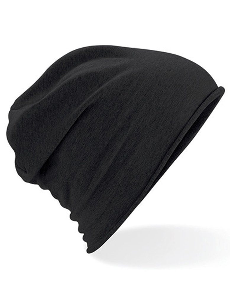 Goodman Design Beanie Sommer Beanie Weicher Baumwoll-Jersey mit Elasthan Black