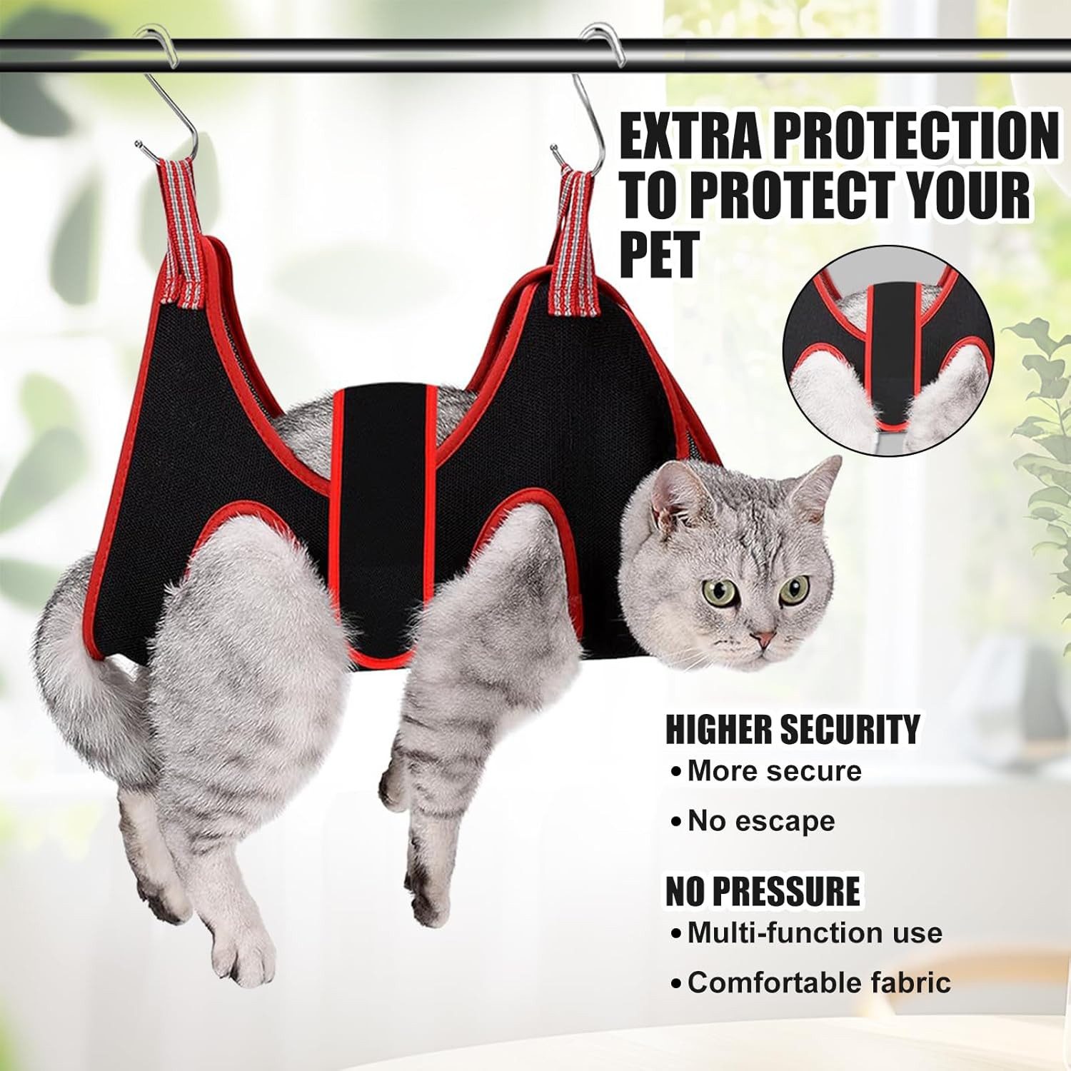 FELIXLEO Katzen-Hängematte Katzenpflege Hängematte Grooming Tasche mit Haken Nagelknipser Set