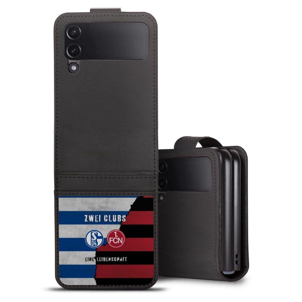 DeinDesign Handyhülle FC Schalke 04 1. FC Nürnberg Freundschaft, Samsung Galaxy Z Flip 4 Hülle Handy Flip Case Wallet Cover
