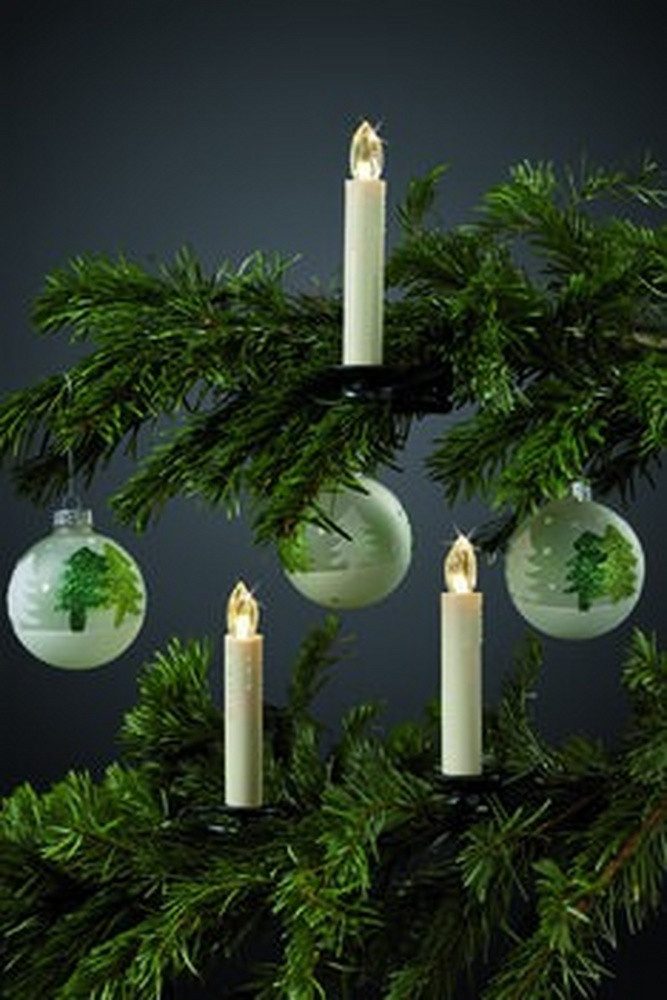 Hellum LED-Christbaumkerzen, Weiß 5 Stück IP20 Batteriebetrieben mit Leuchtmittel