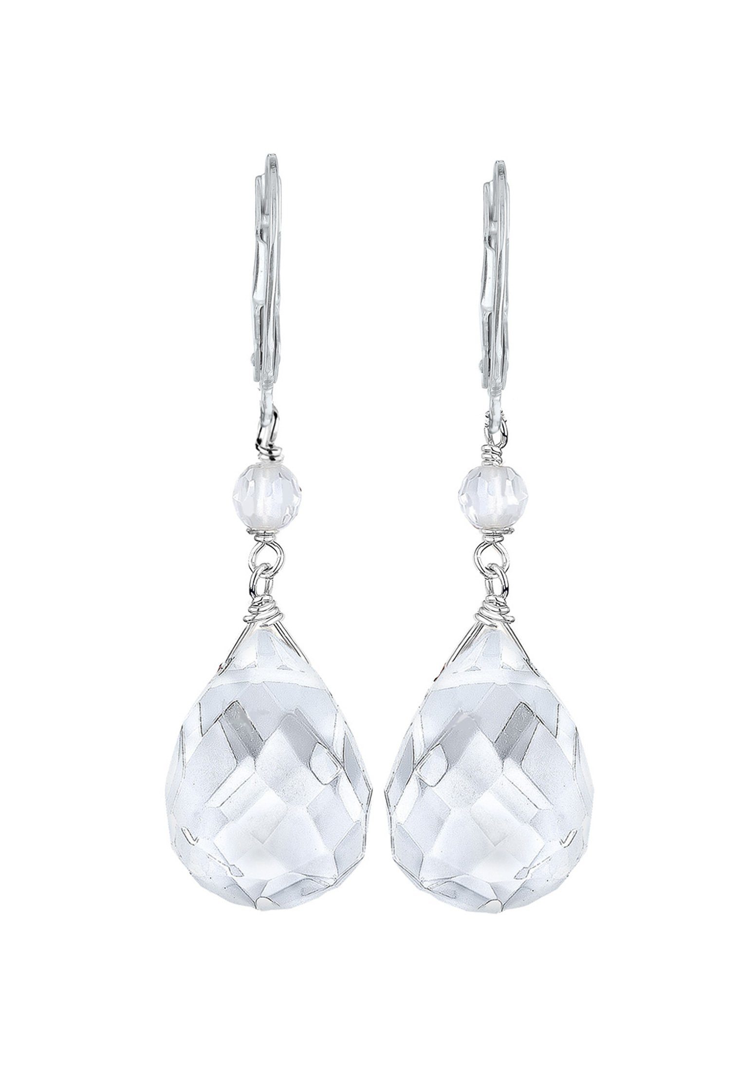 Elli Paar Ohrhänger Tropfen Bergkristall Elegant Festlich 925 Silber