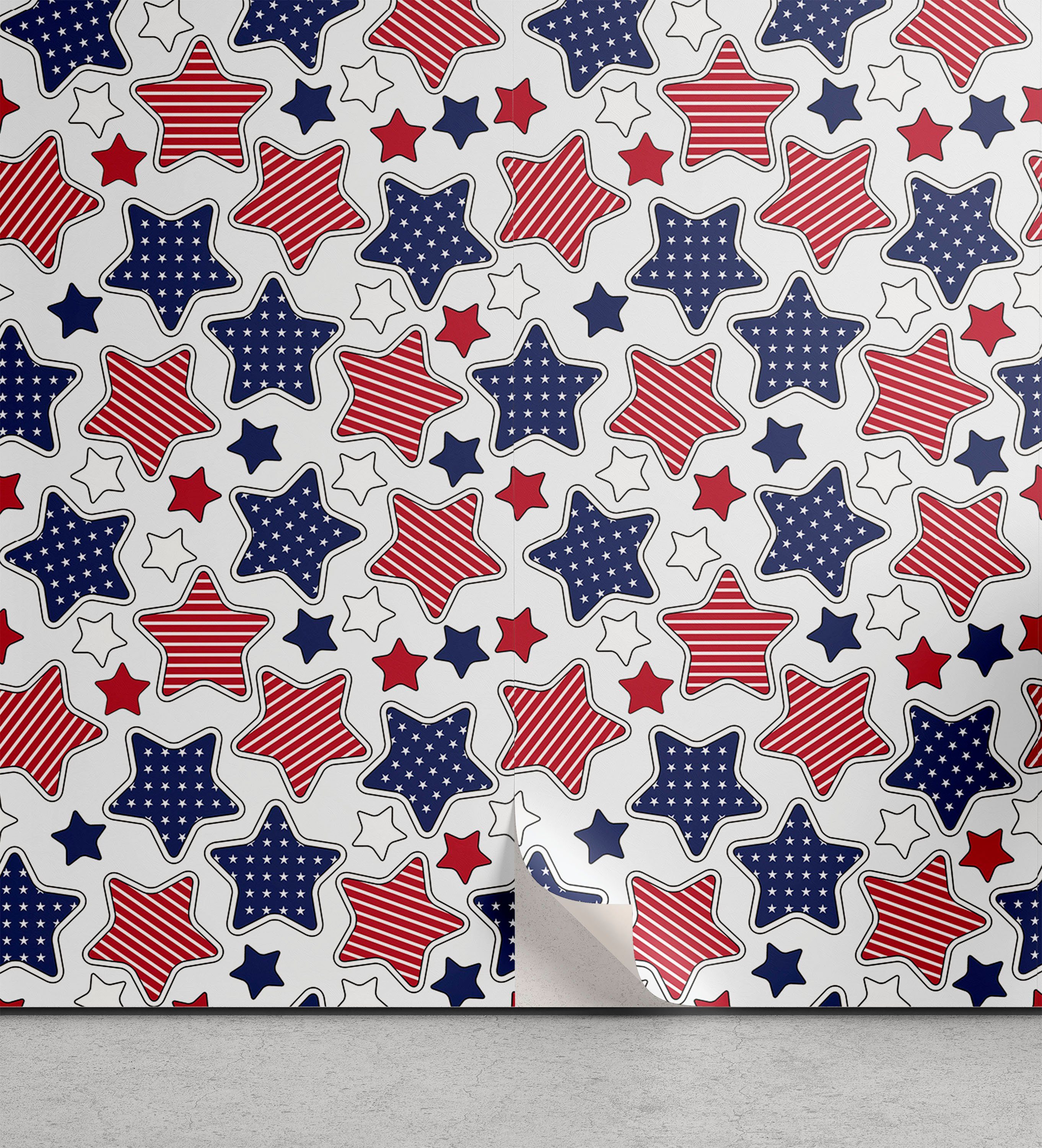 Vereinigte Wohnzimmer mit Amerika Vinyltapete Abakuhaus Küchenakzent, von Staaten Stern Flaggen selbstklebendes