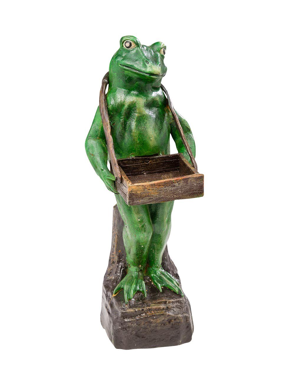 Aubaho Gartenfigur Figur Frosch Gartenfigur Kundenstopper Ständer Visitenkarten Skulptur