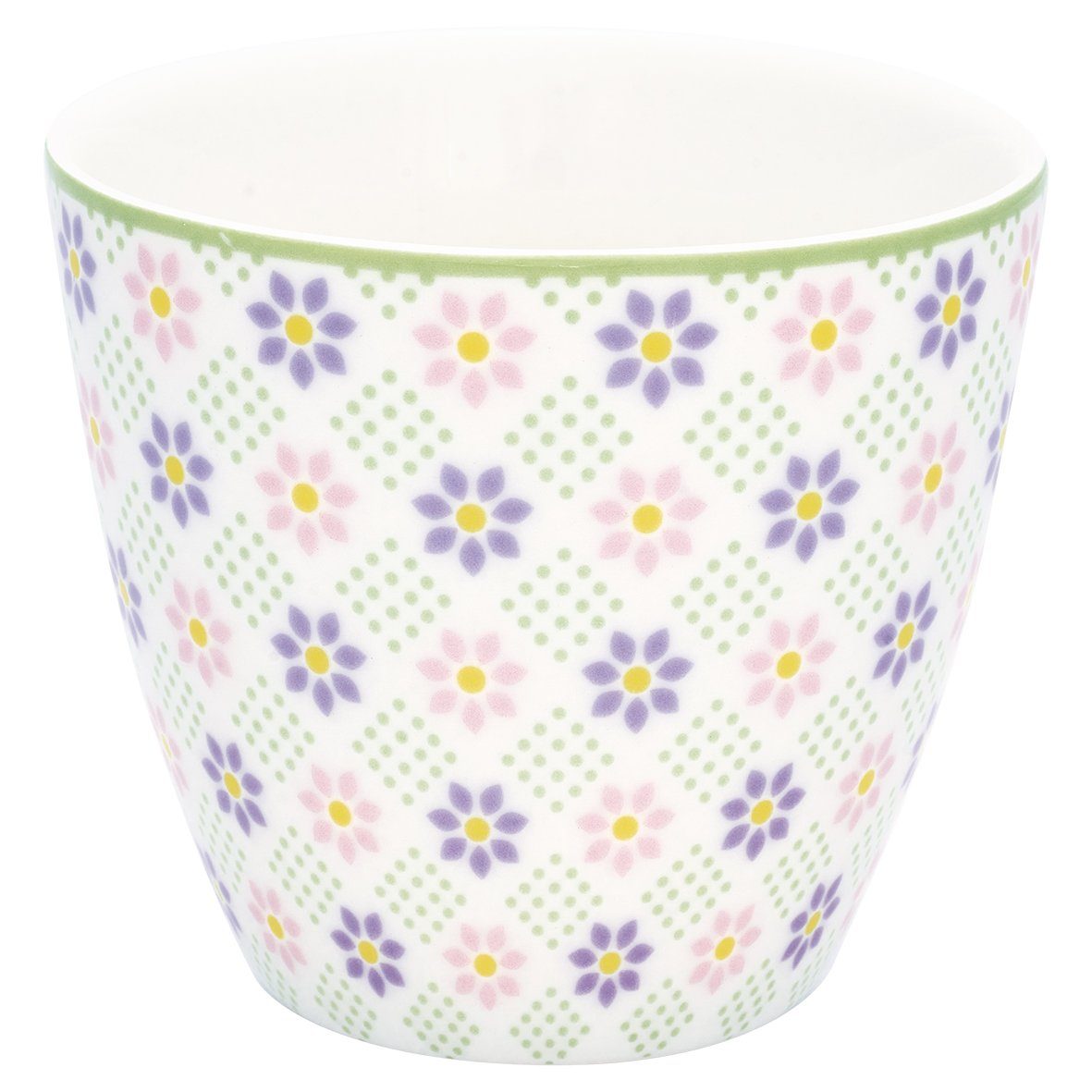 Greengate Latte-Macchiato-Glas Sybille Latte Cup white 0,35l, Steingut