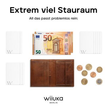 wiiuka Geldbörse moneii Portemonnaie mit Münzfach für Herren, Brieftasche Handgefertigt - Echt Leder, Premium Qualität