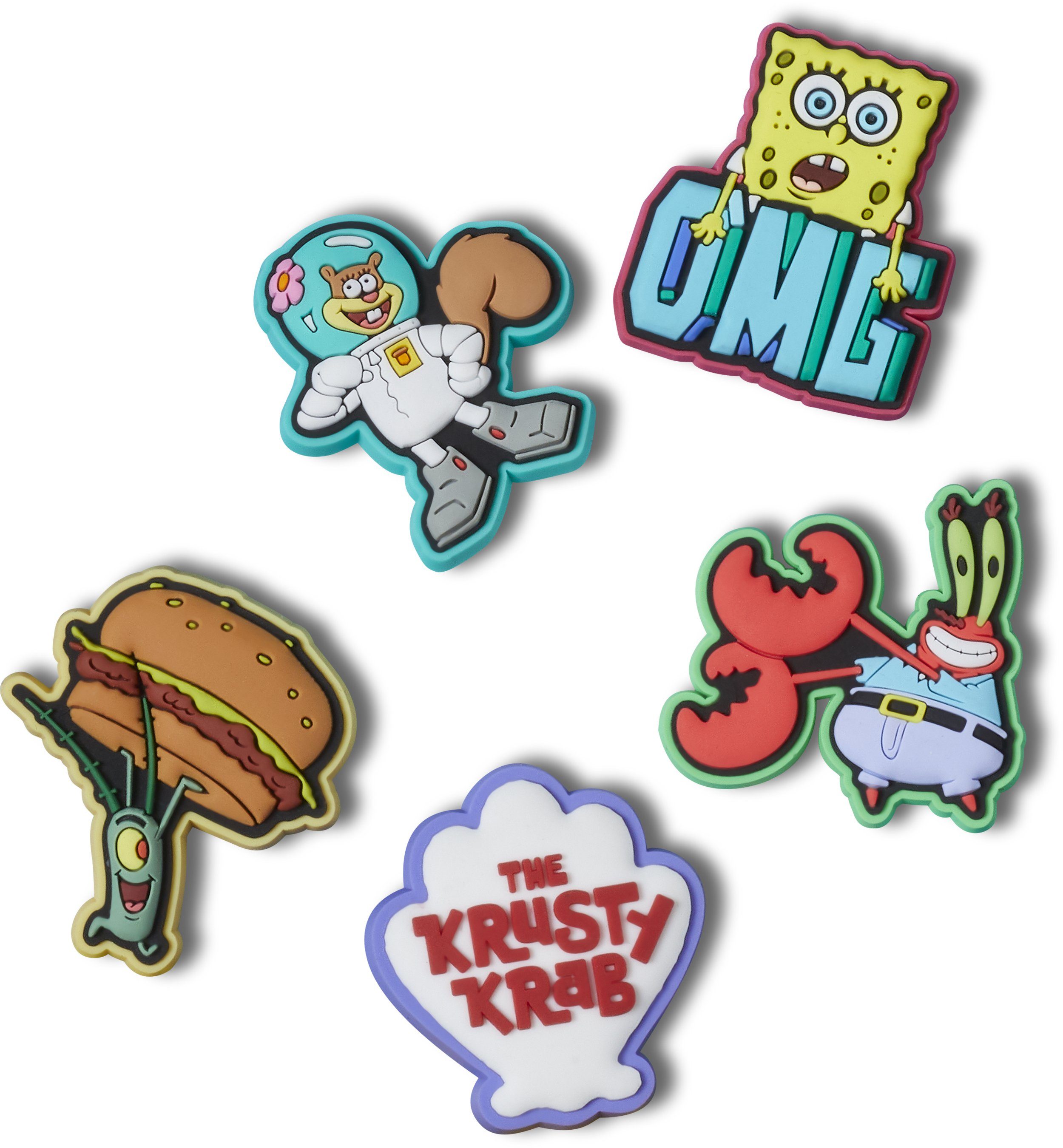 Crocs Schuhanstecker Jibbitz™ Spongebob (Set, 5-tlg., Kein Spielzeug. Nicht für Kinder unter 3 Jahren geeignet), Anstecker mit verschiedenen Motiven