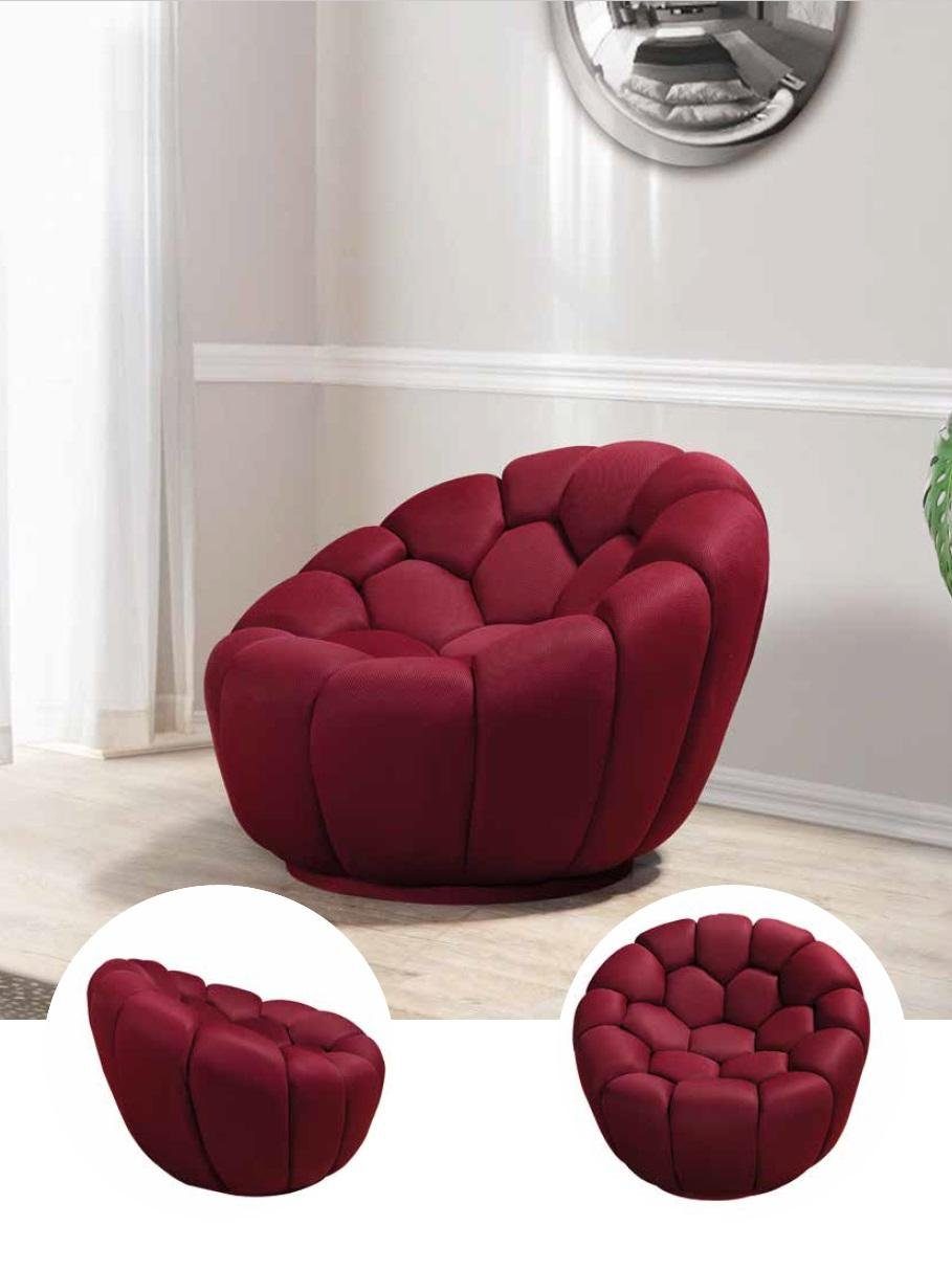 JVmoebel Sessel, Luxus Fernseh Stuhl Club Lounge Möbel Rot Textil Relax Sessel Einrichtung