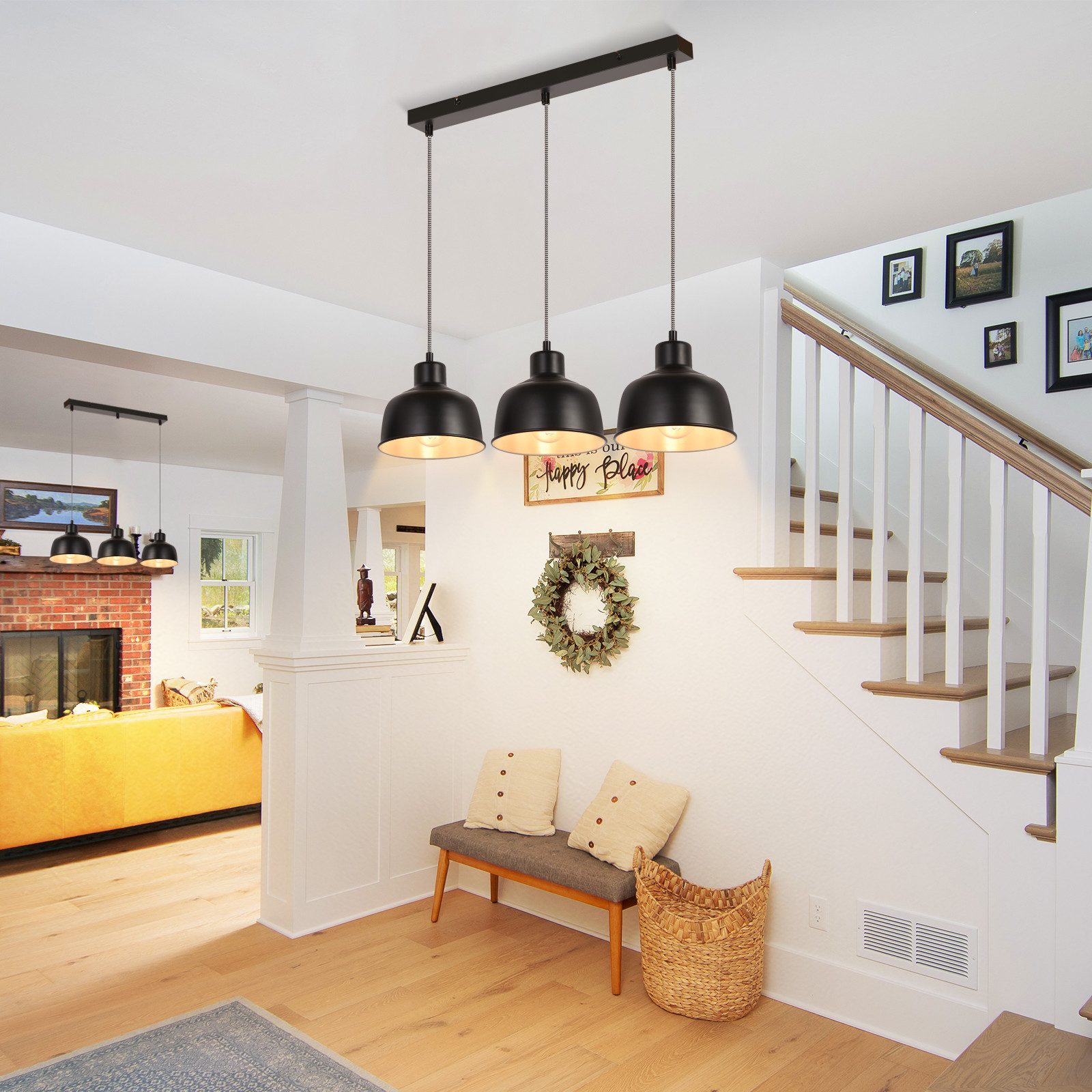 ZMH Pendelleuchte Esszimmer 3 Flammig Modern Schwarz Hängeleuchte für Wohnz günstig online kaufen