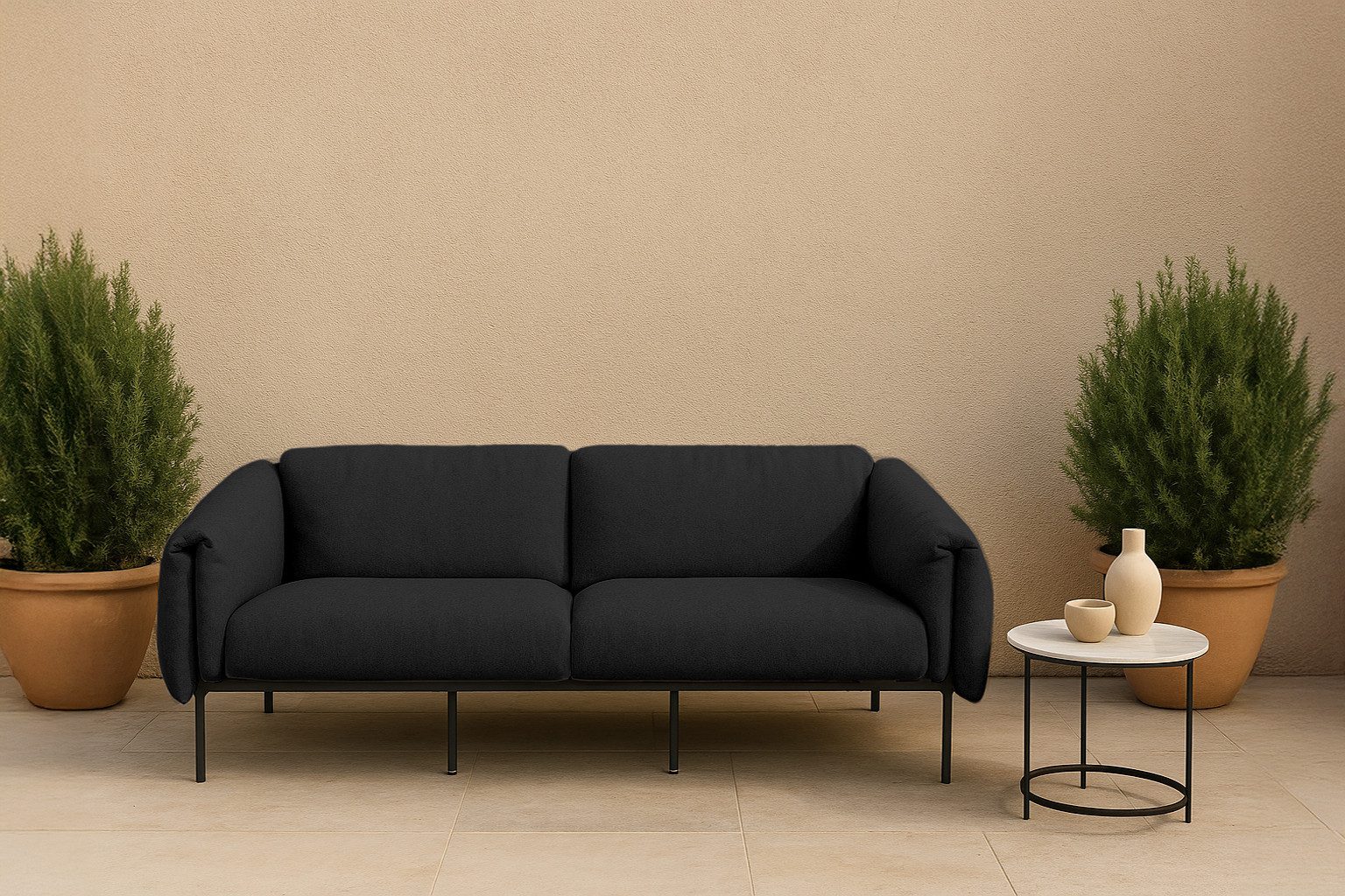 Home affaire 2-Sitzer Lumi, Outdoor Gartensofa, wetterfeste Materialien, Breite 186 cm