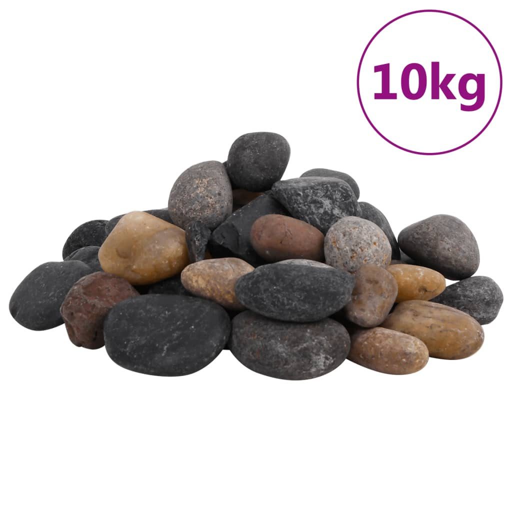vidaXL Aquarien-Substrat Polierte Kiesel 10 kg Mehrfarbig 5-8 cm für Aquarien Deoration Steine