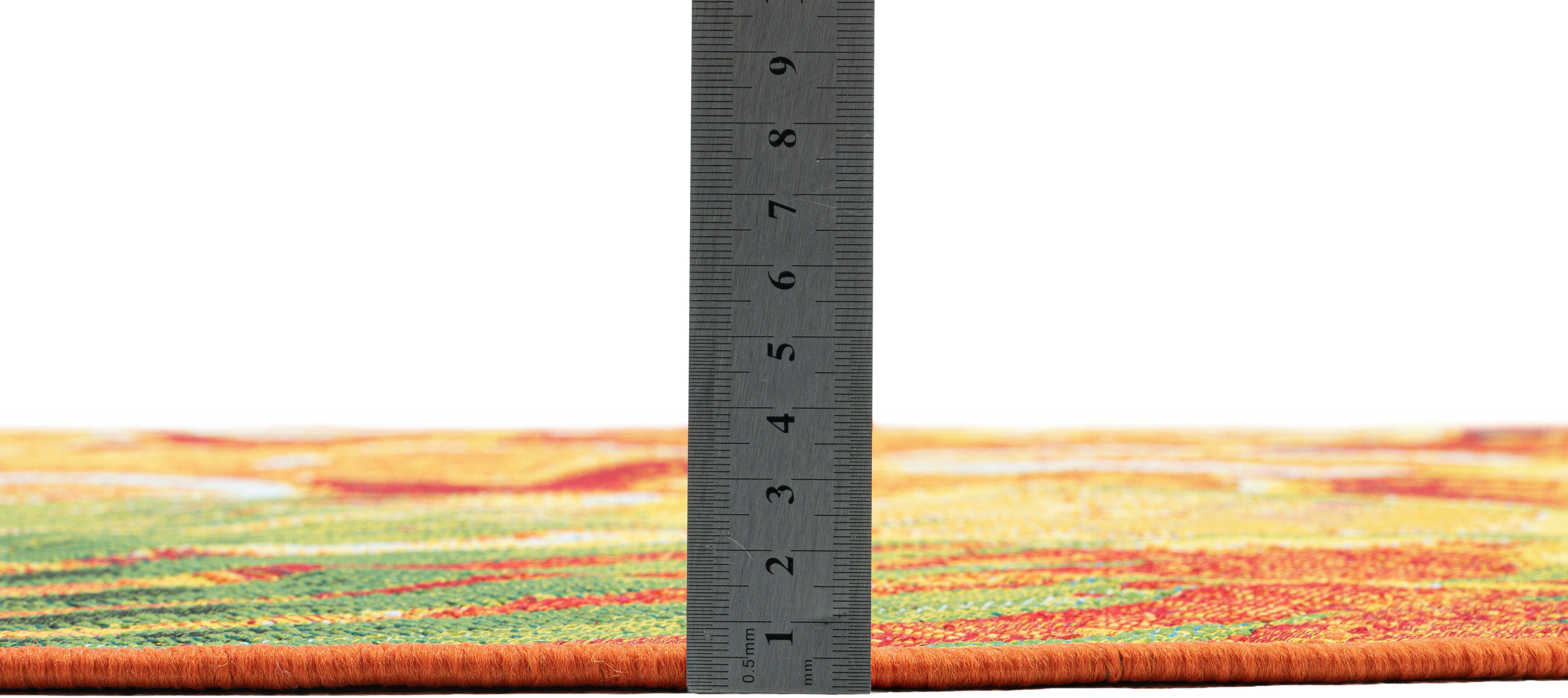 modernes rund, Höhe: Sommer Teppich In- Rantum geeignet Design, 001, Flachgewebe, Sansibar, und 5 mm, Outdoor Beach