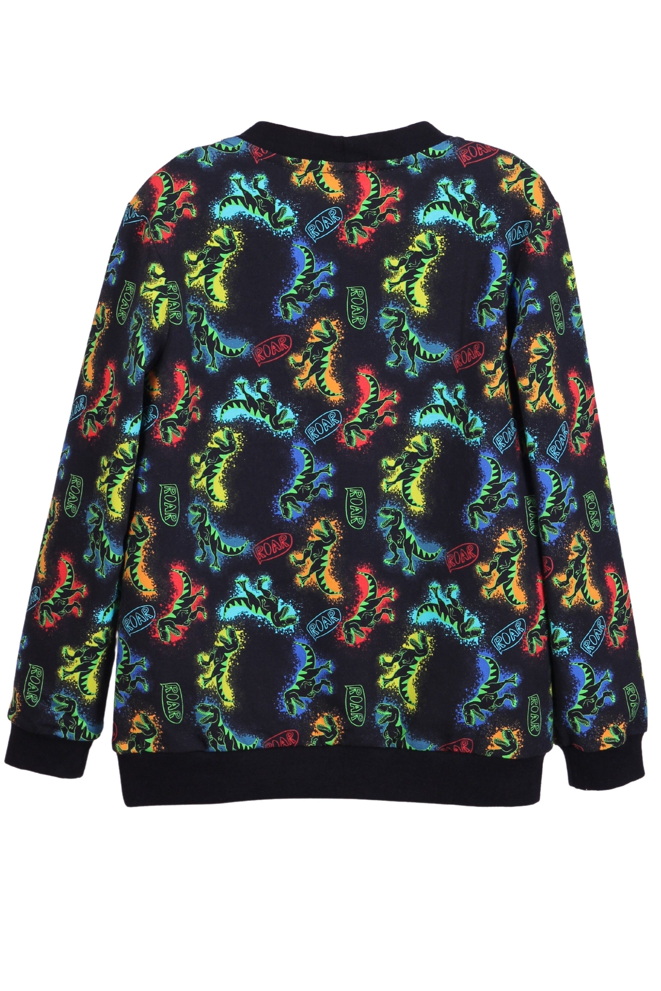 coolismo Sweater Kinder Sweatshirt Jungen Pullover mit farbigem Dinosaurier Print Baumwolle, Made in Europa