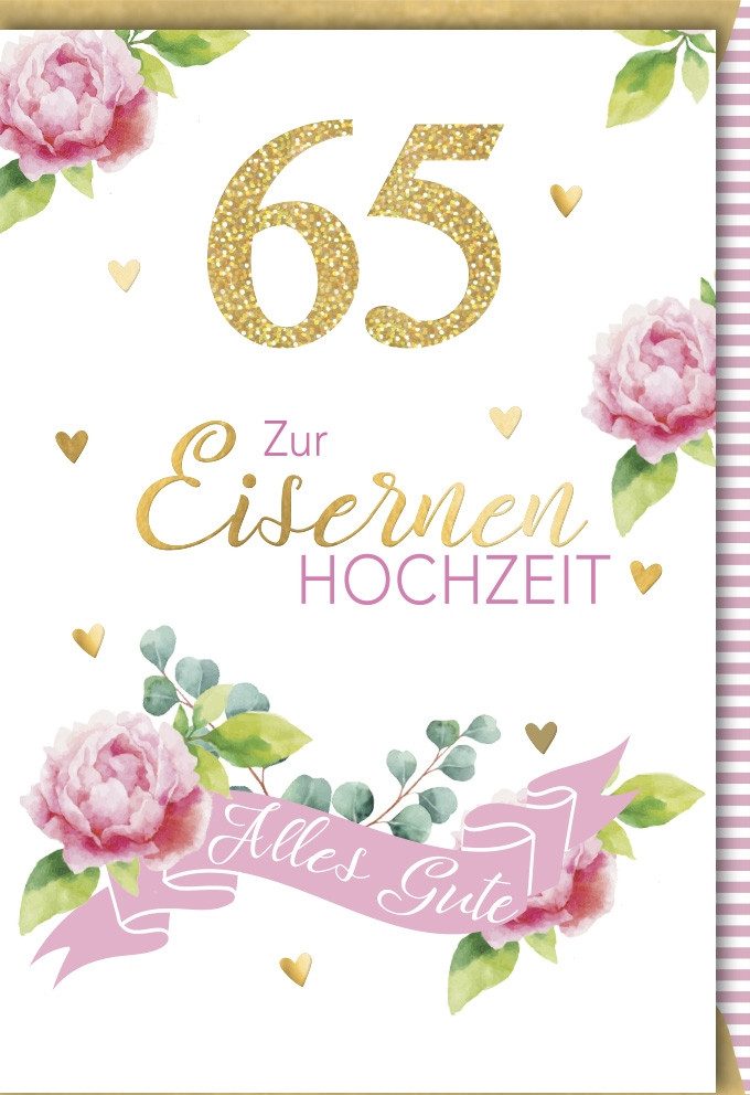 Verlag Dominique Grußkarten Eiserne Hochzeit 65. Hochzeitstag